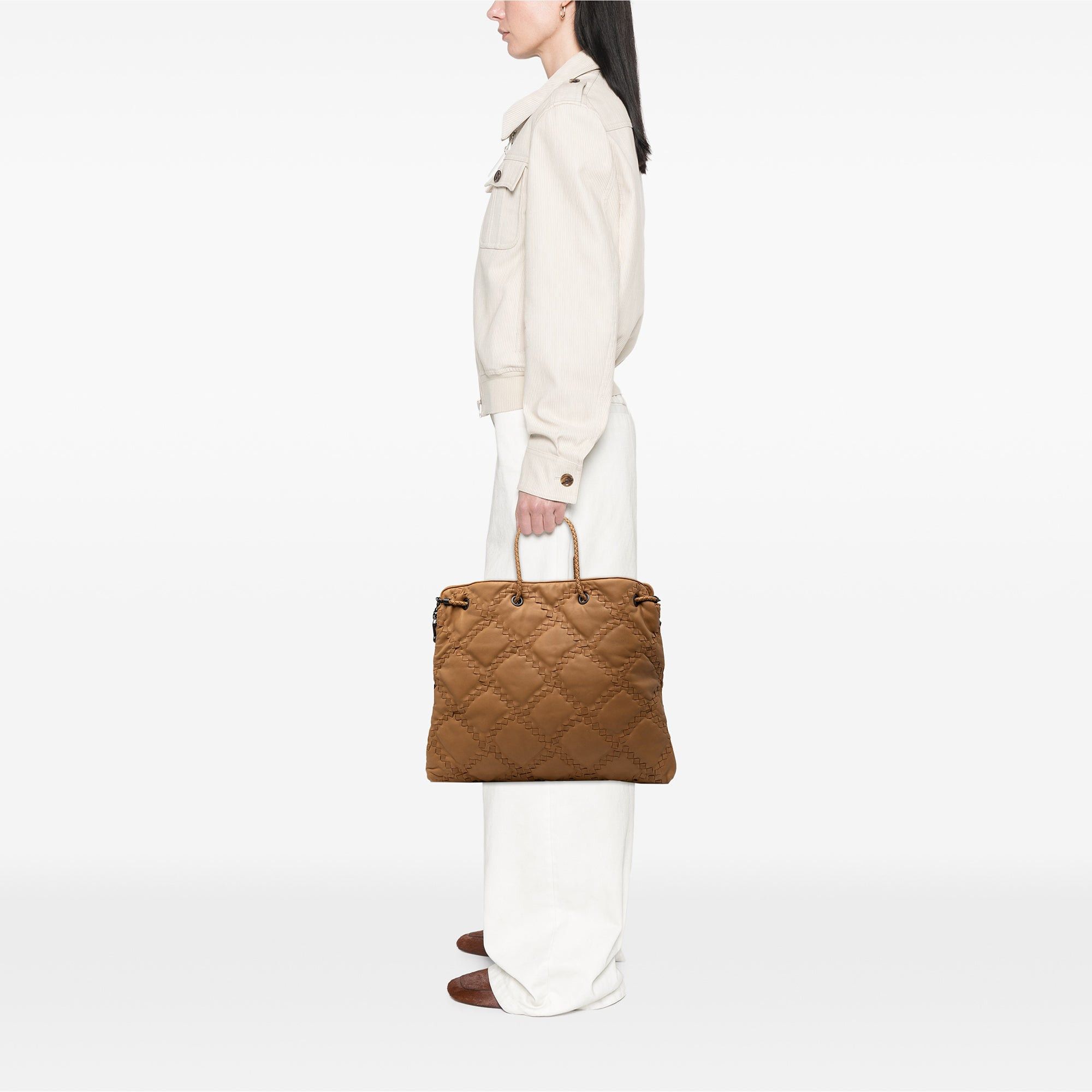Bottega Veneta Intrecciato Trimmed Leather Croisette Drawstring Tote Size ONE SIZE - 7 Thumbnail