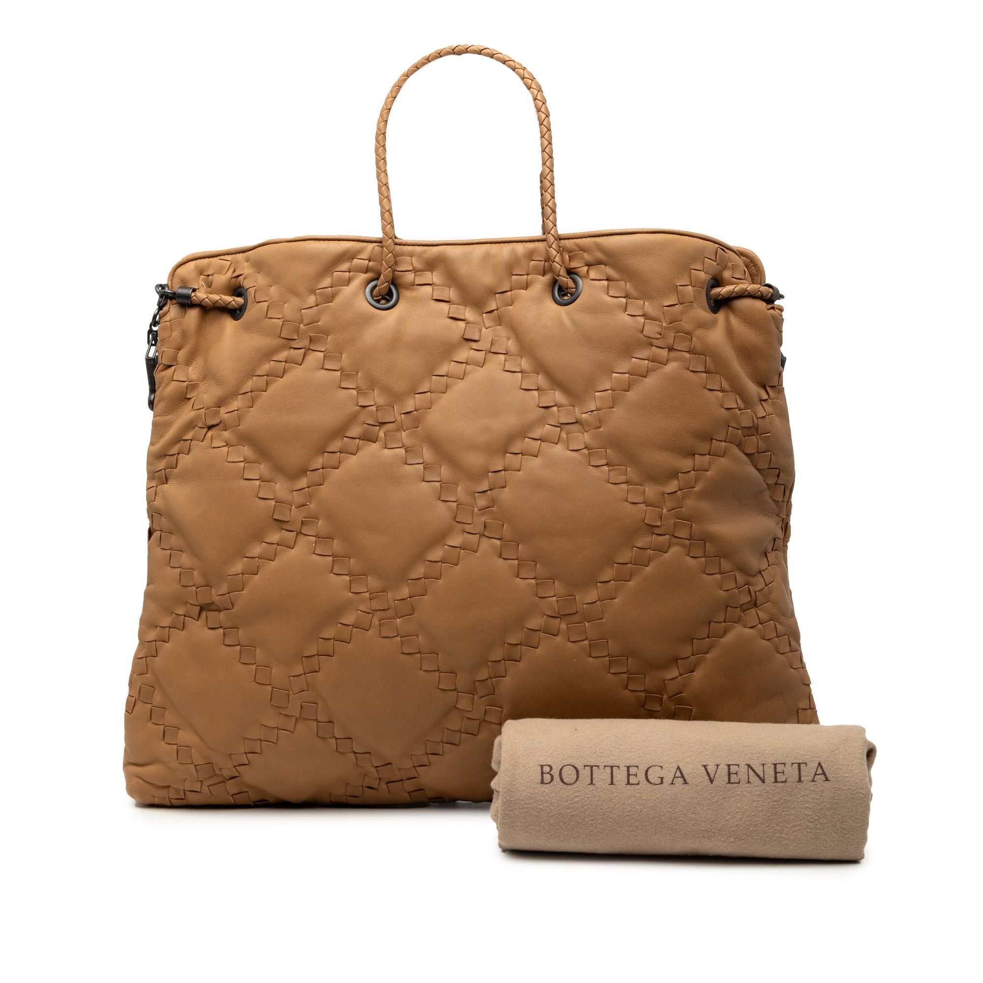 Bottega Veneta Intrecciato Trimmed Leather Croisette Drawstring Tote Size ONE SIZE - 8 Thumbnail