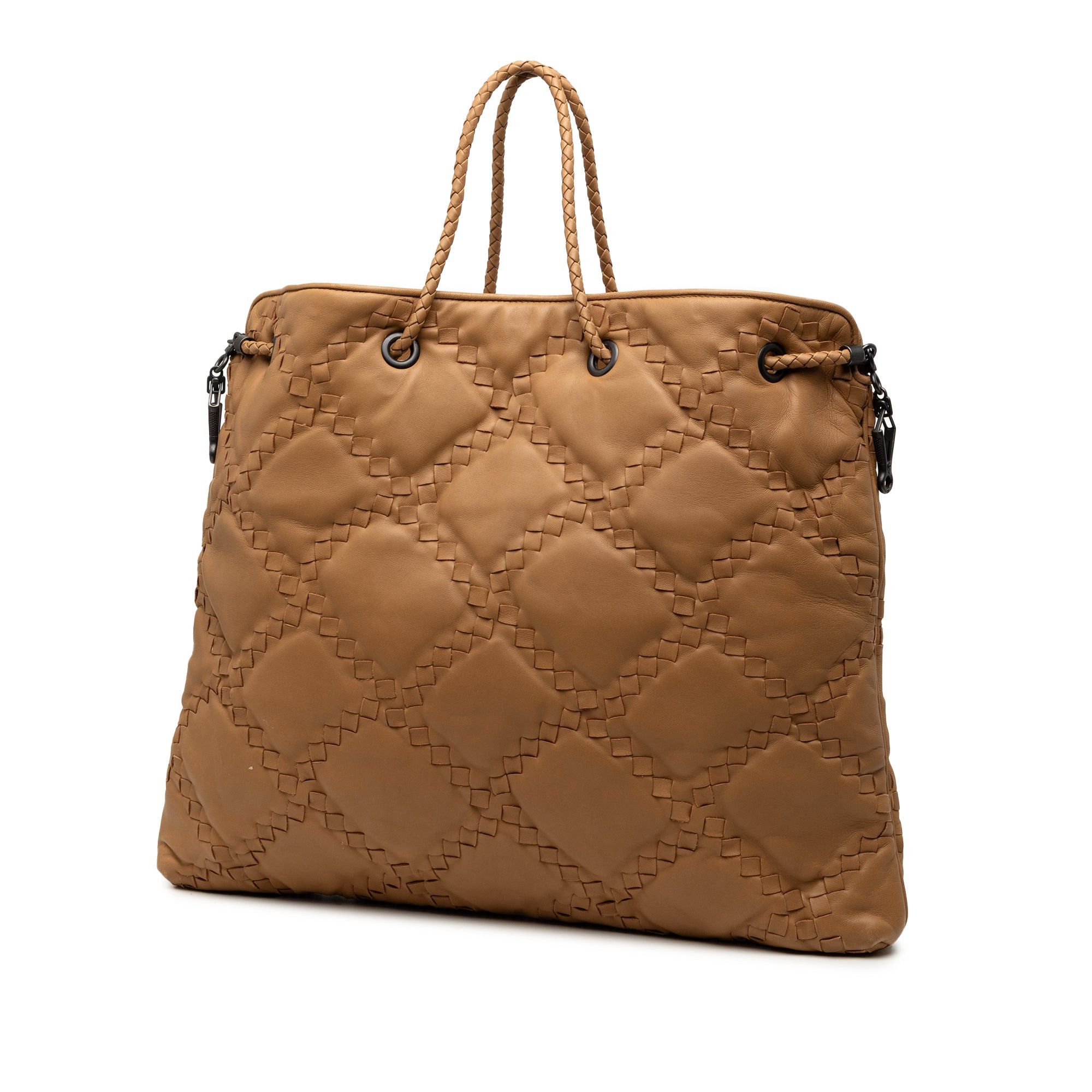 Bottega Veneta Intrecciato Trimmed Leather Croisette Drawstring Tote Size ONE SIZE - 2 Thumbnail