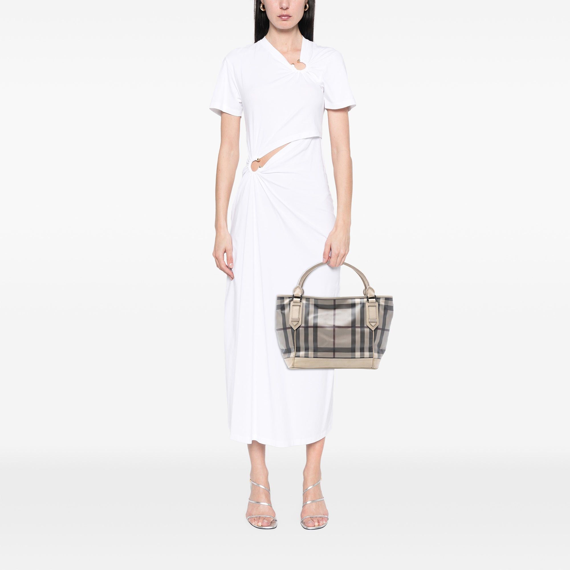 Burberry Smoked Check Coated Canvas Handbag Size ONE SIZE - 7 Thumbnail