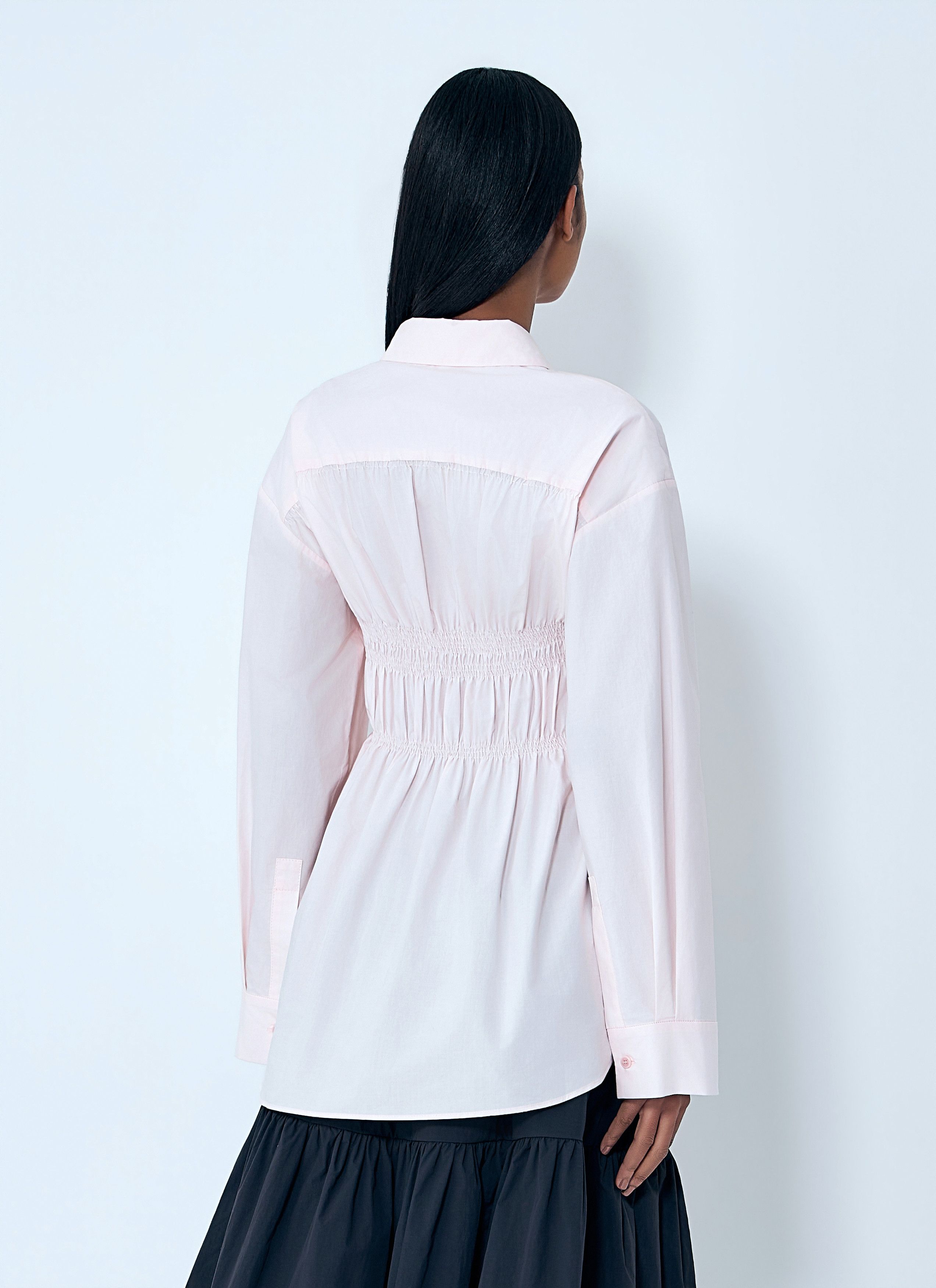 Cecilie Bahnsen Smocked Detail Poplin Shirt Size XS / US 0-2 / IT 36-38 - 4 Thumbnail