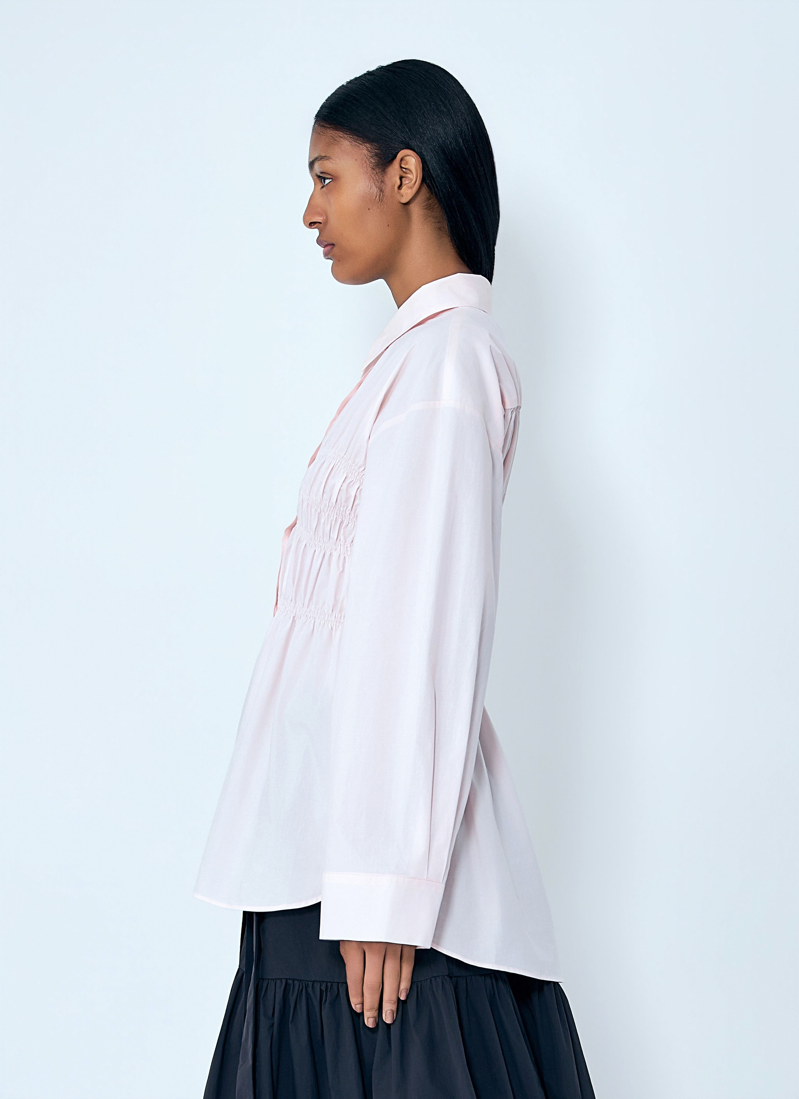 Cecilie Bahnsen Smocked Detail Poplin Shirt Size XS / US 0-2 / IT 36-38 - 3 Thumbnail