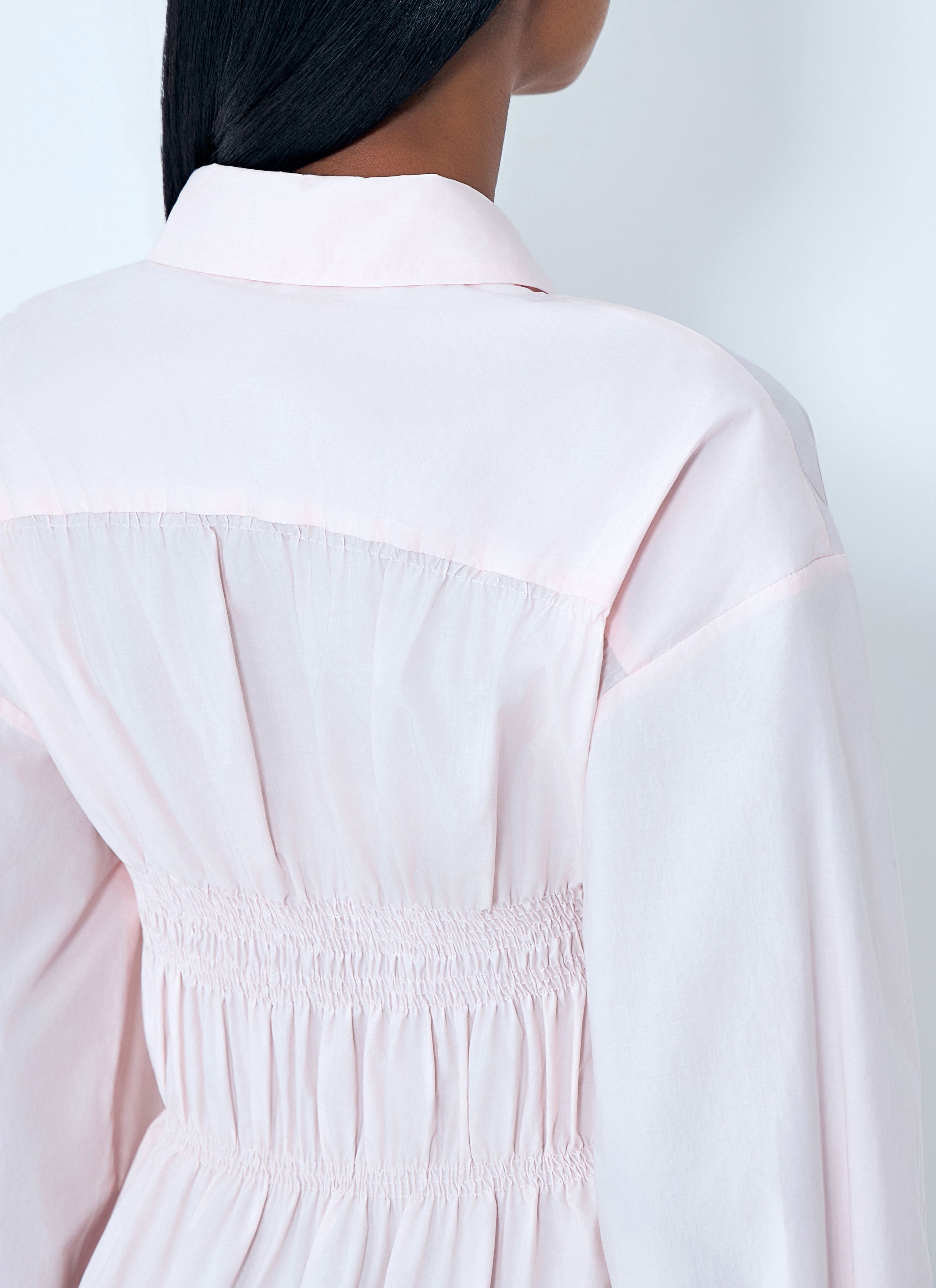 Cecilie Bahnsen Smocked Detail Poplin Shirt Size XS / US 0-2 / IT 36-38 - 6 Thumbnail
