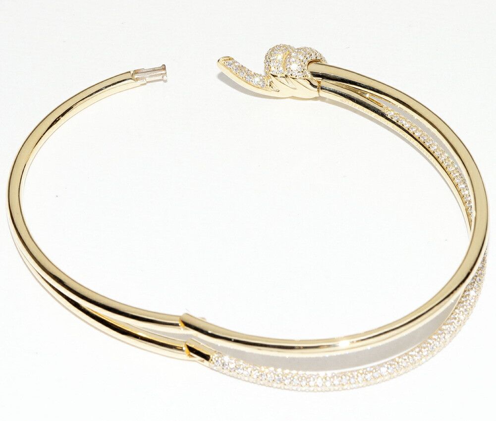 Tiffany & Co. Tiffany & Co. Tiffany Knot Double Row Au750 Diamond Bracelet Size 17 Precious Metal Bangle DUTY FREE for USA Size ONE SIZE - 4 Thumbnail