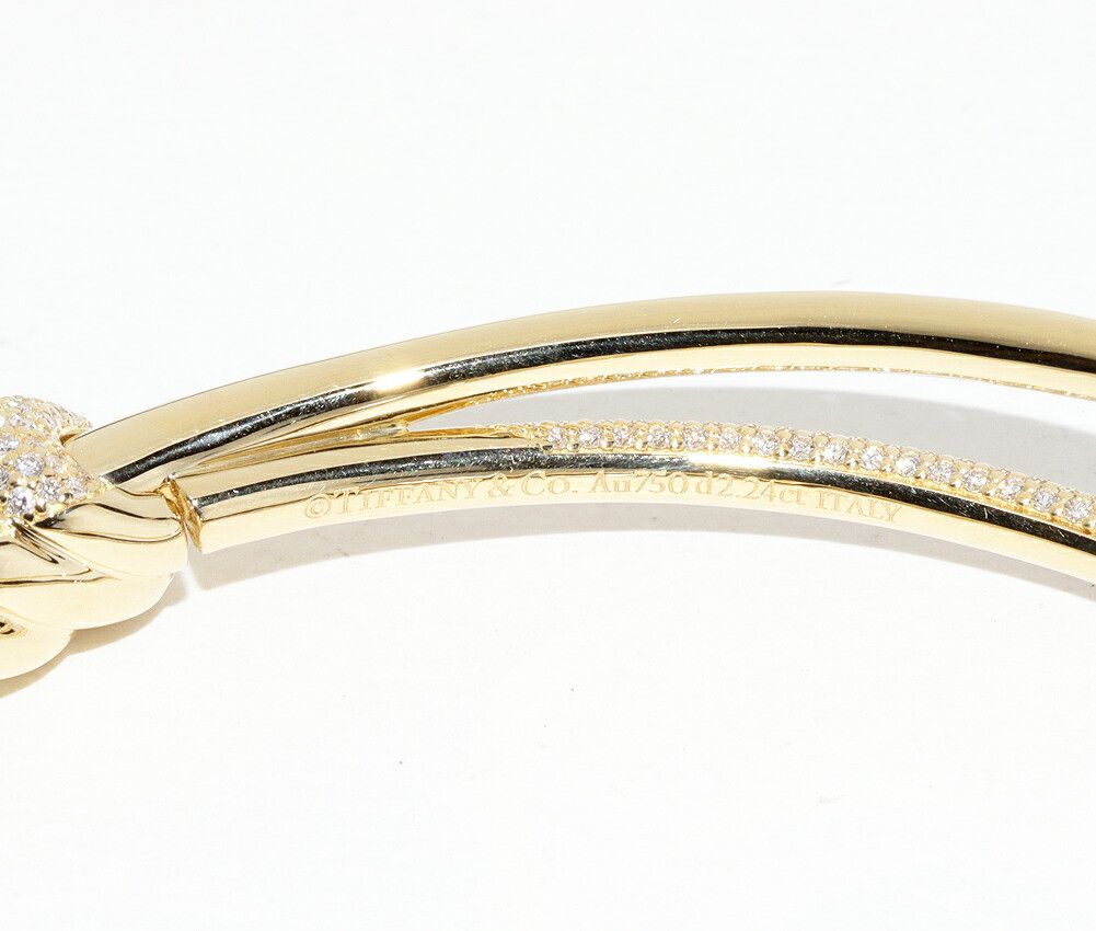 Tiffany & Co. Tiffany & Co. Tiffany Knot Double Row Au750 Diamond Bracelet Size 17 Precious Metal Bangle DUTY FREE for USA Size ONE SIZE - 5 Thumbnail