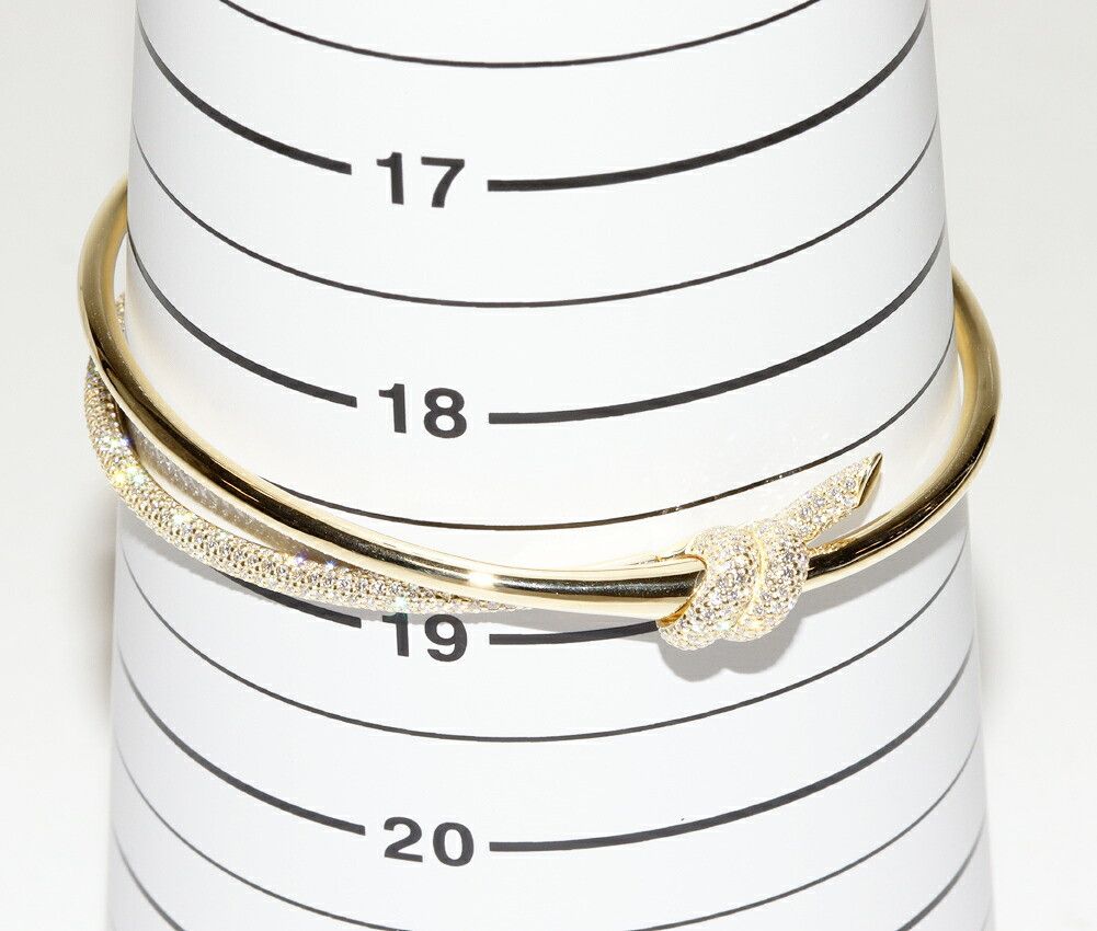 Tiffany & Co. Tiffany & Co. Tiffany Knot Double Row Au750 Diamond Bracelet Size 17 Precious Metal Bangle DUTY FREE for USA Size ONE SIZE - 2 Thumbnail