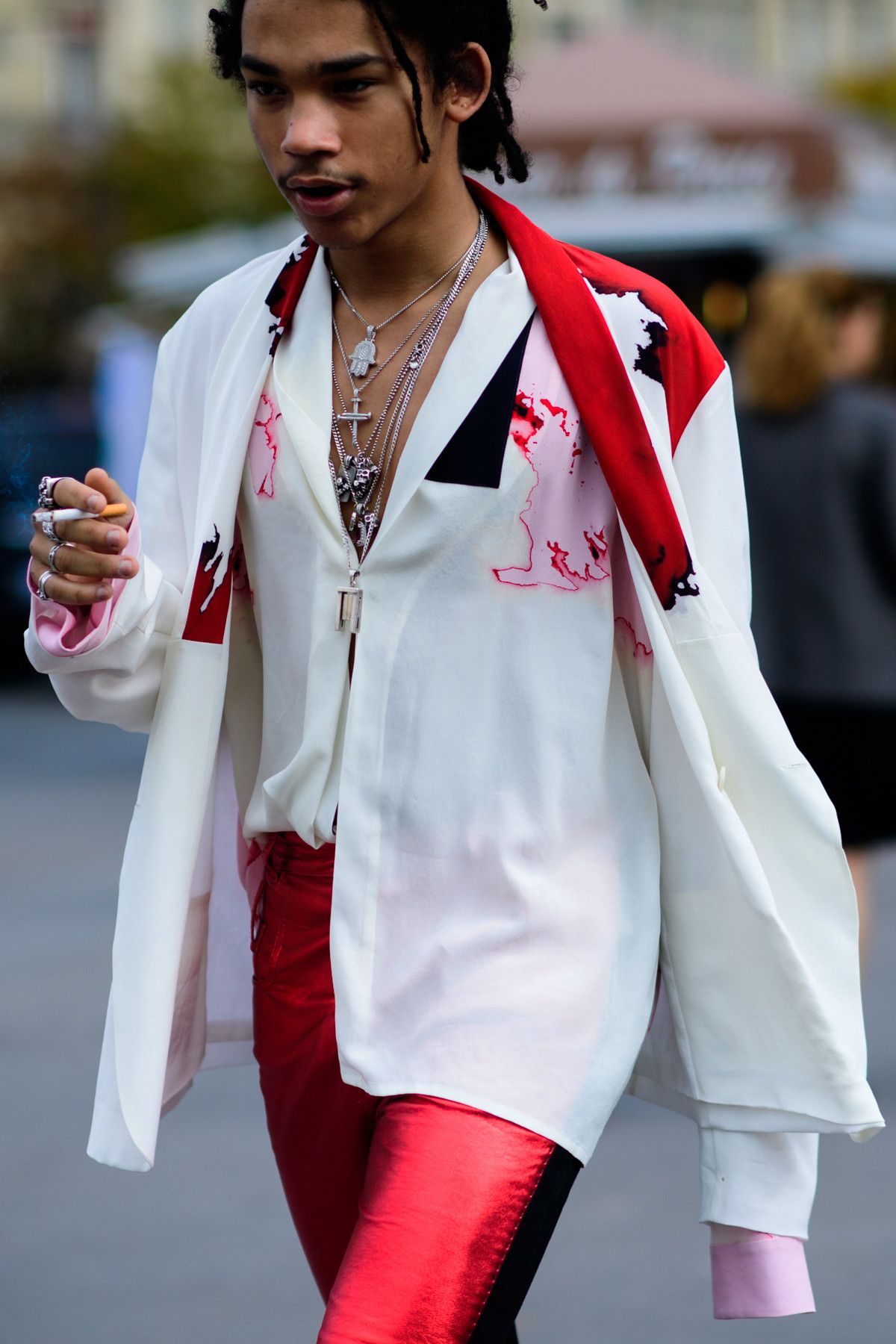 Haider Ackermann SS17 Runway Bleached Silk Kimono Shirt | Grailed
