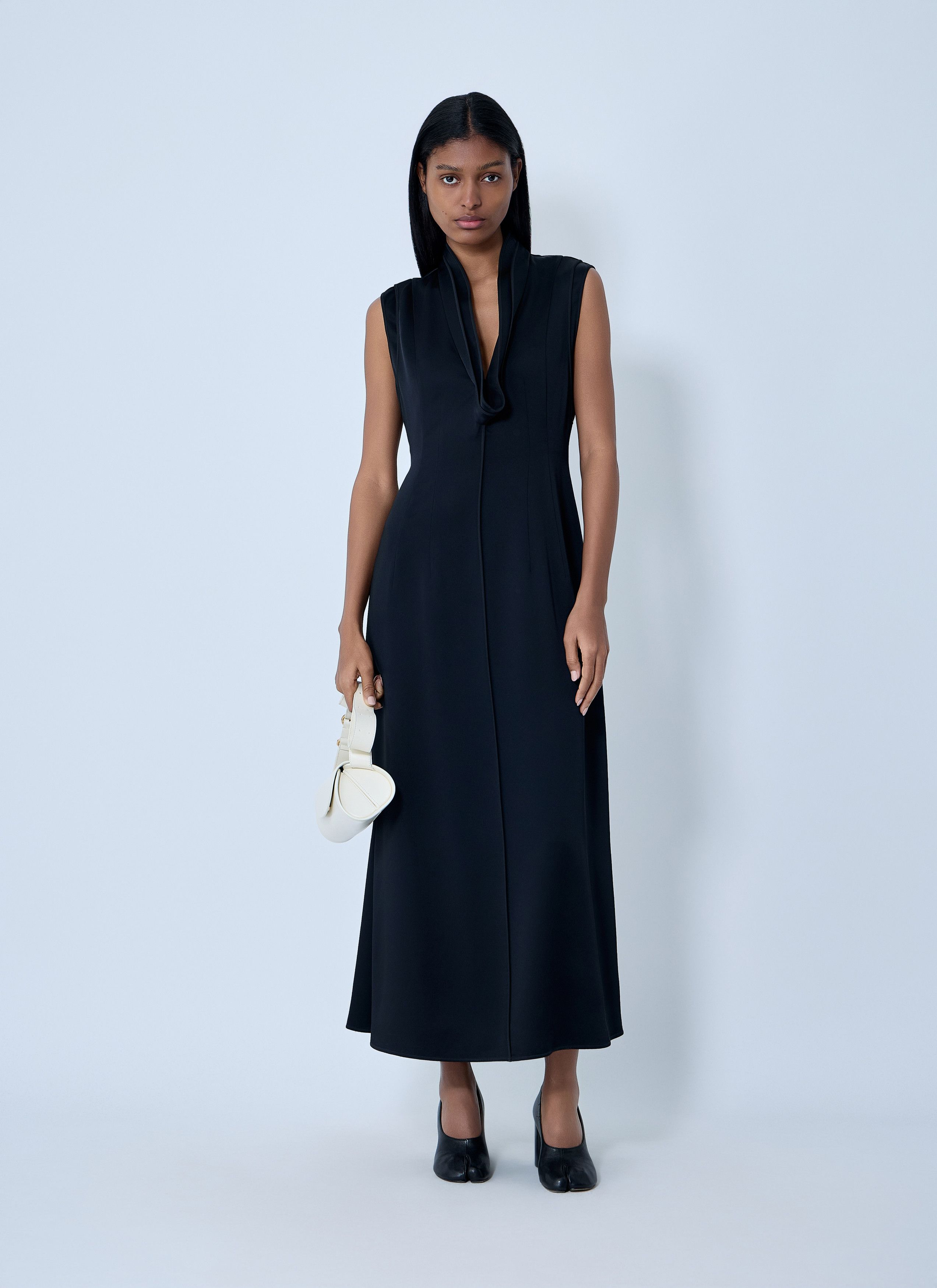 Jil Sander V-Neck Midi Dress Size S / US 4 / IT 40 - 2 Thumbnail