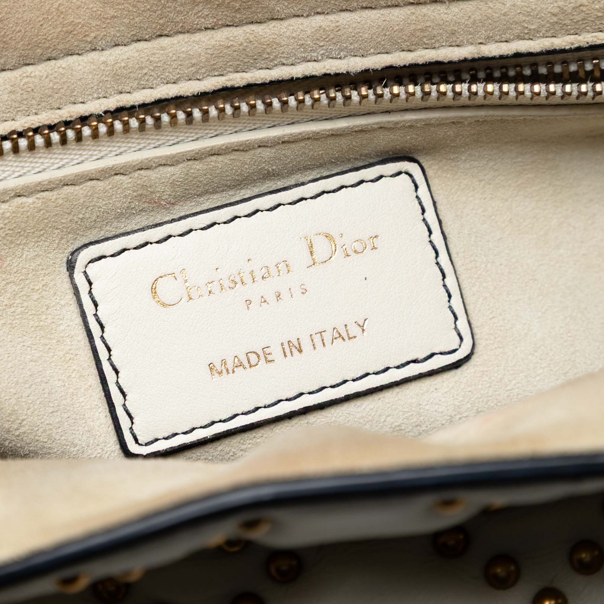 Medium Lambskin Cannage Studded Supple Lady Dior