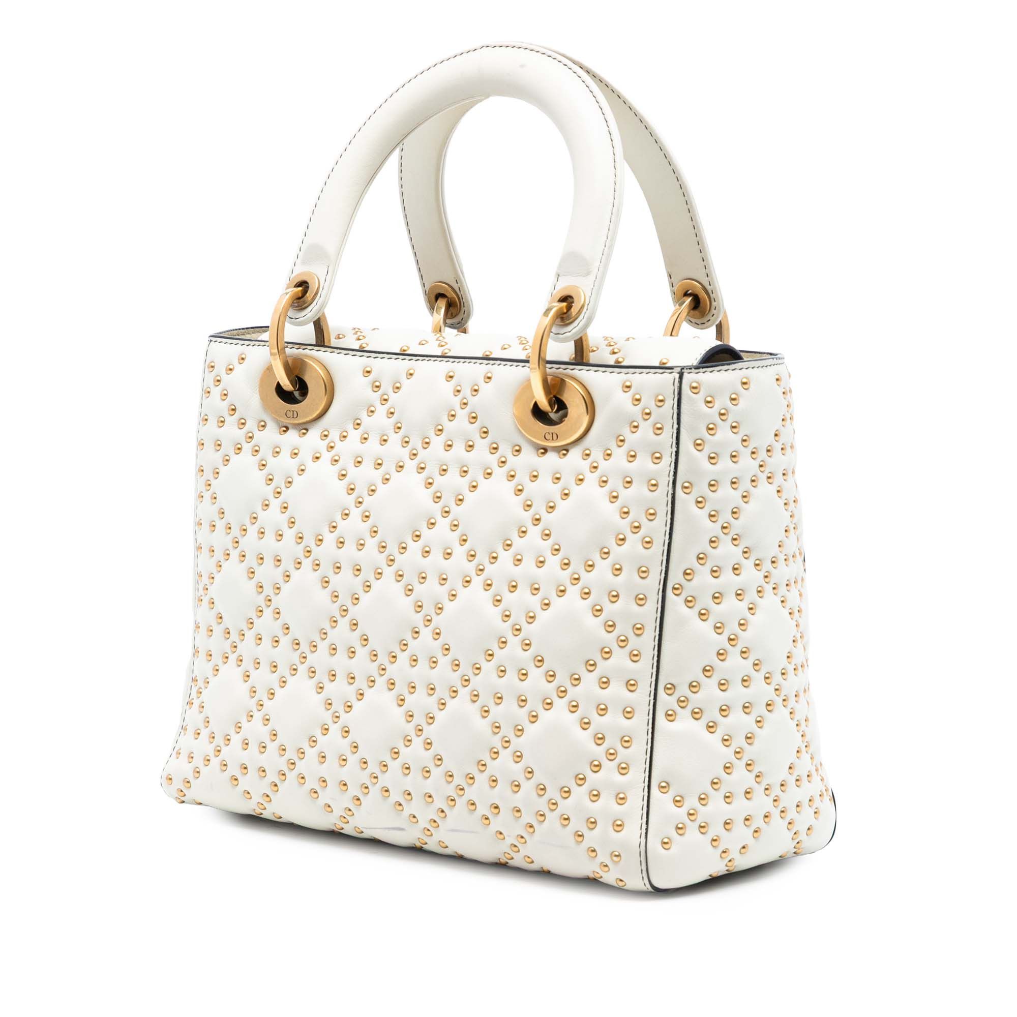 Medium Lambskin Cannage Studded Supple Lady Dior