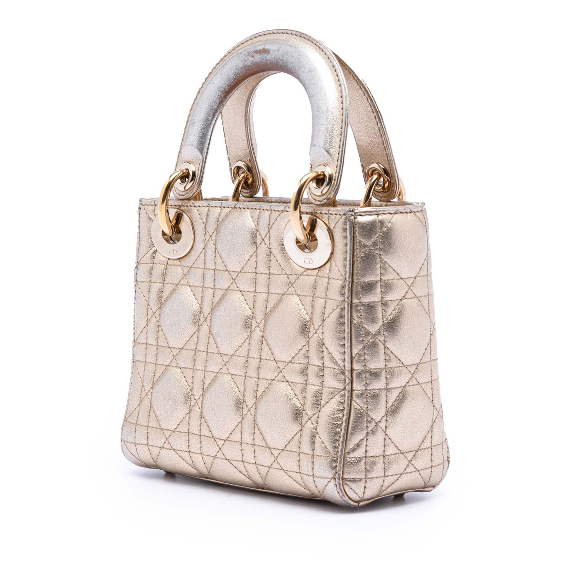 Dior Mini Metallic Lambskin Cannage Lady Dior Size ONE SIZE - 2 Thumbnail