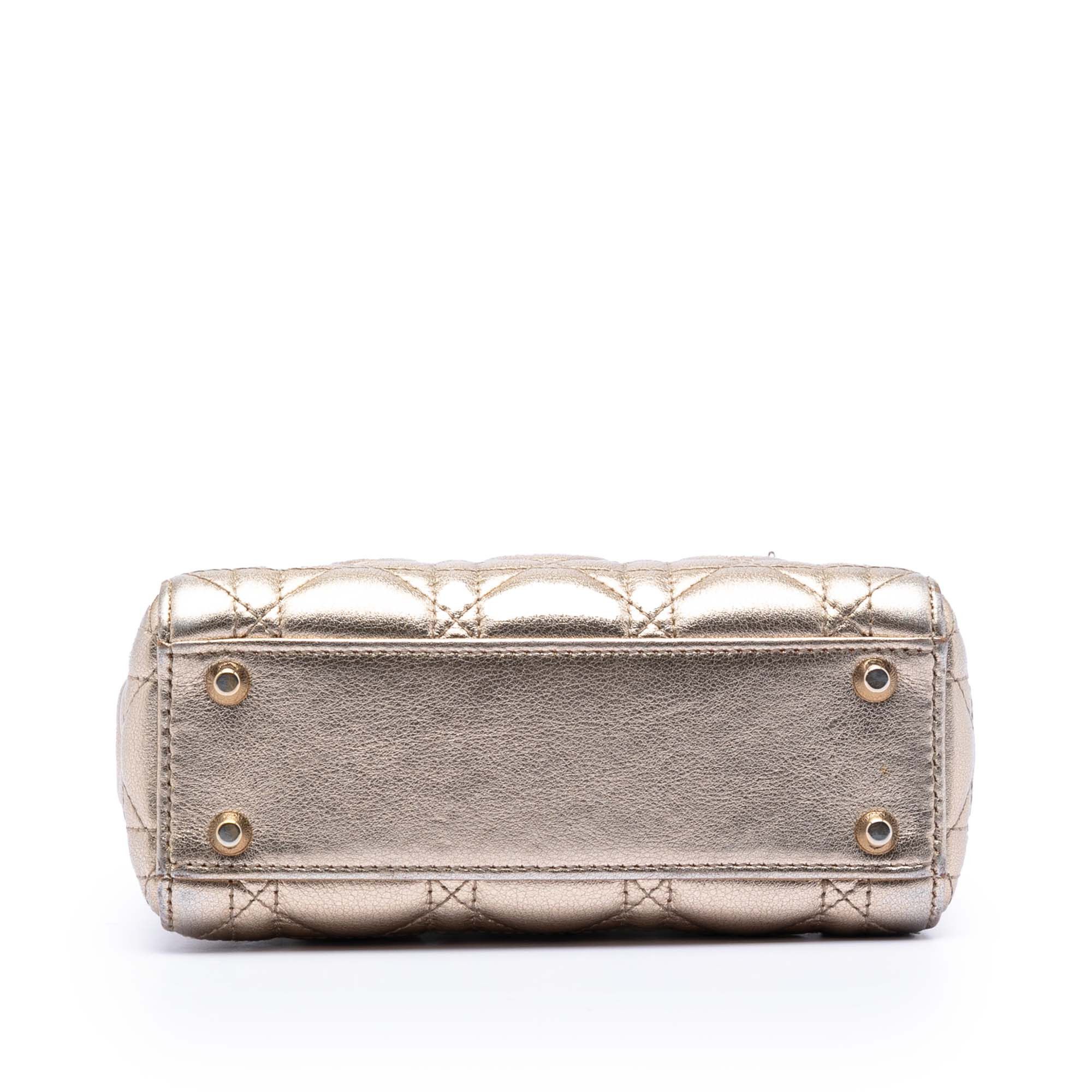 Dior Mini Metallic Lambskin Cannage Lady Dior Size ONE SIZE - 3 Thumbnail