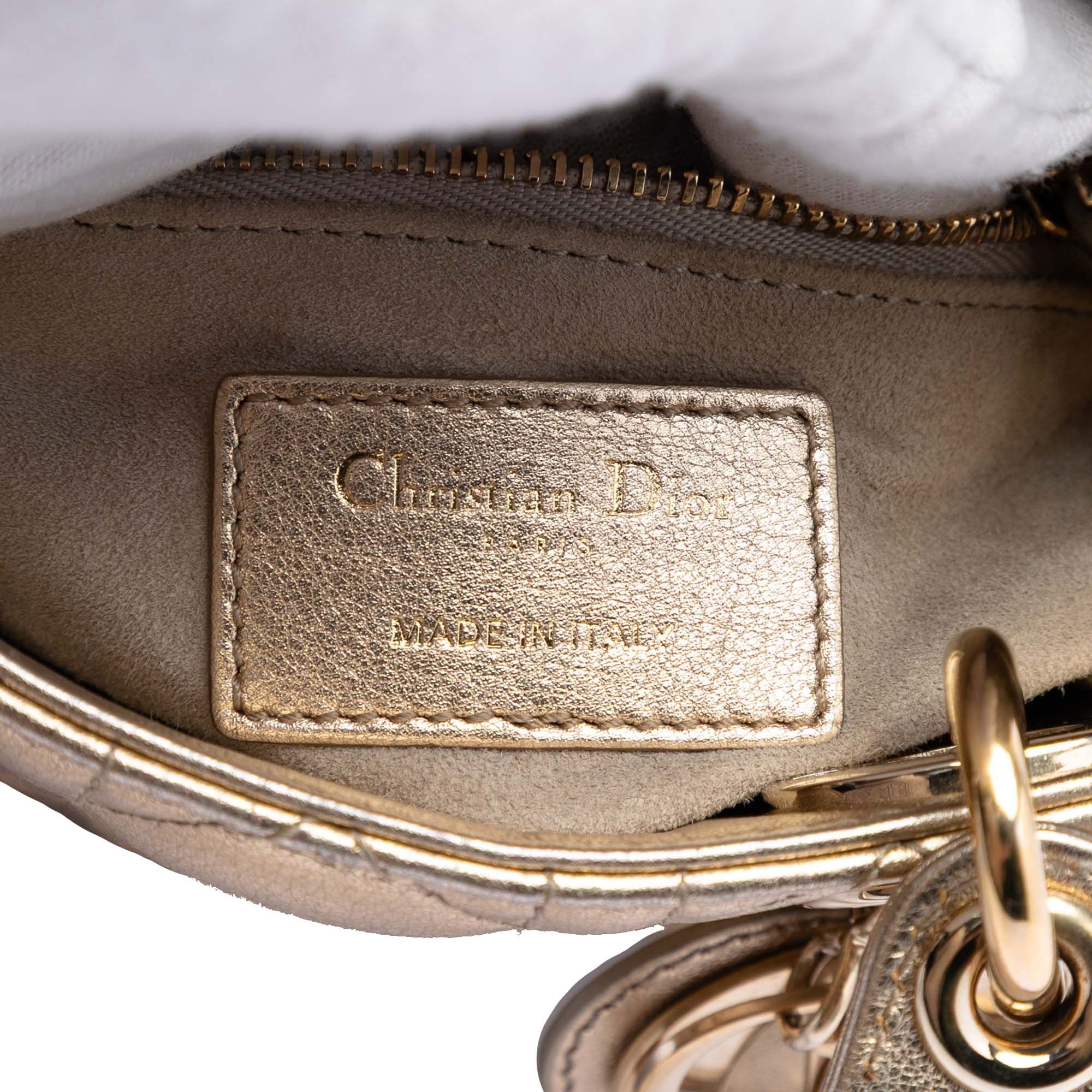 Dior Mini Metallic Lambskin Cannage Lady Dior Size ONE SIZE - 5 Thumbnail
