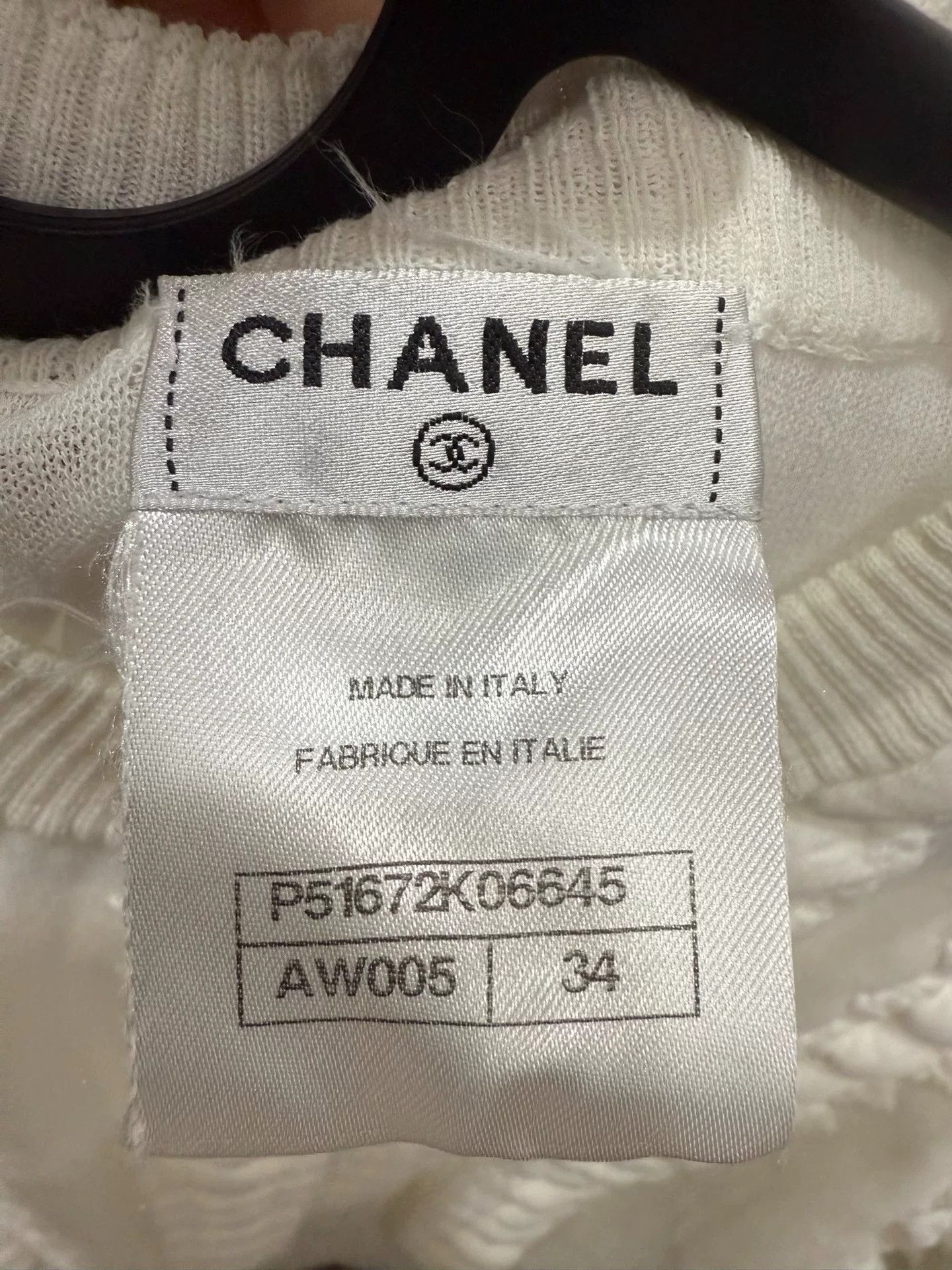 Chanel Chanel White Embossed Knit Top Size XXS / US 00 / IT 34 - 3 Thumbnail