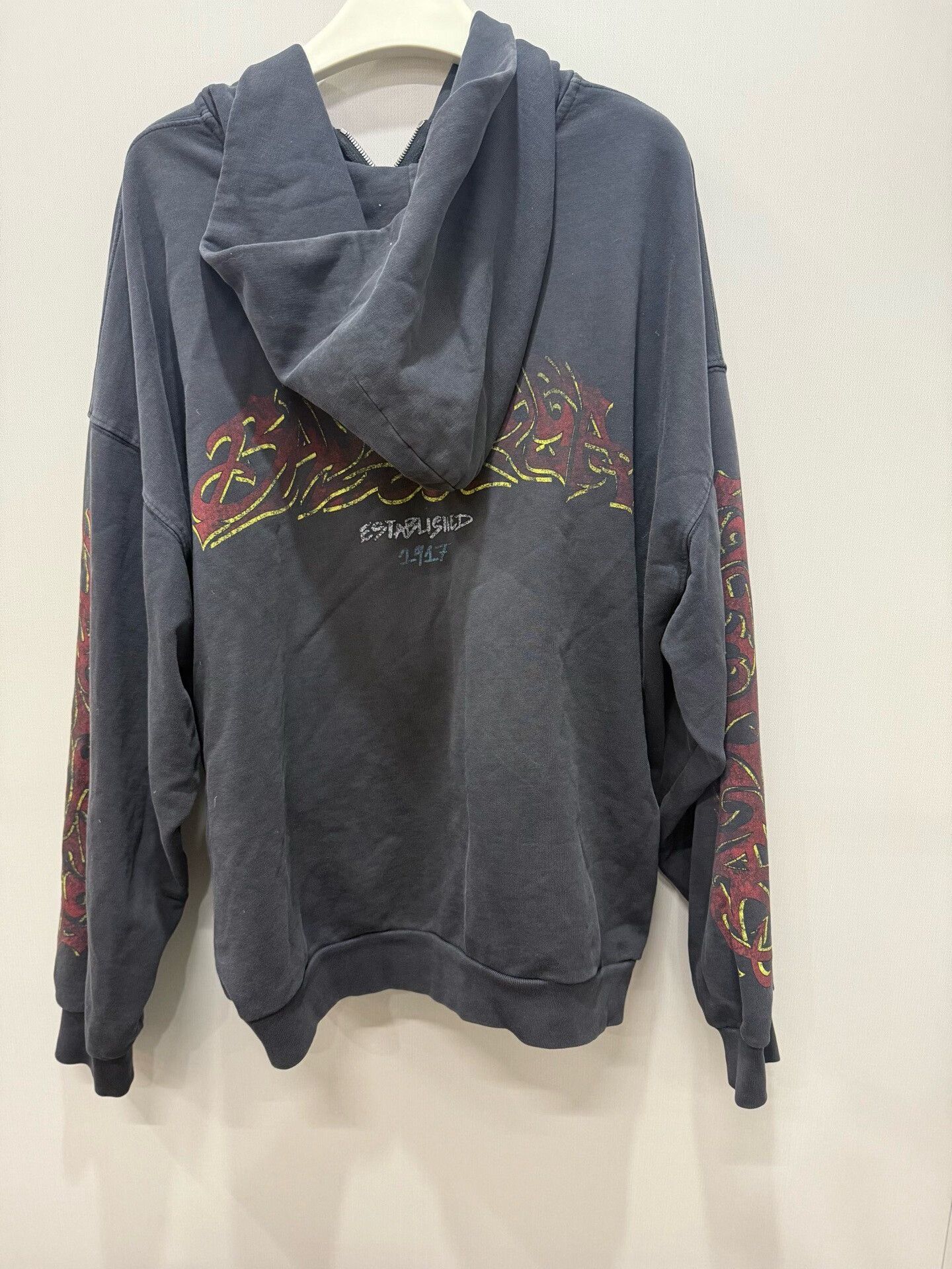 Balenciaga Balenciaga Black Distressed Flame Zip Jacket Size US M / EU 48-50 / 2 - 7 Thumbnail