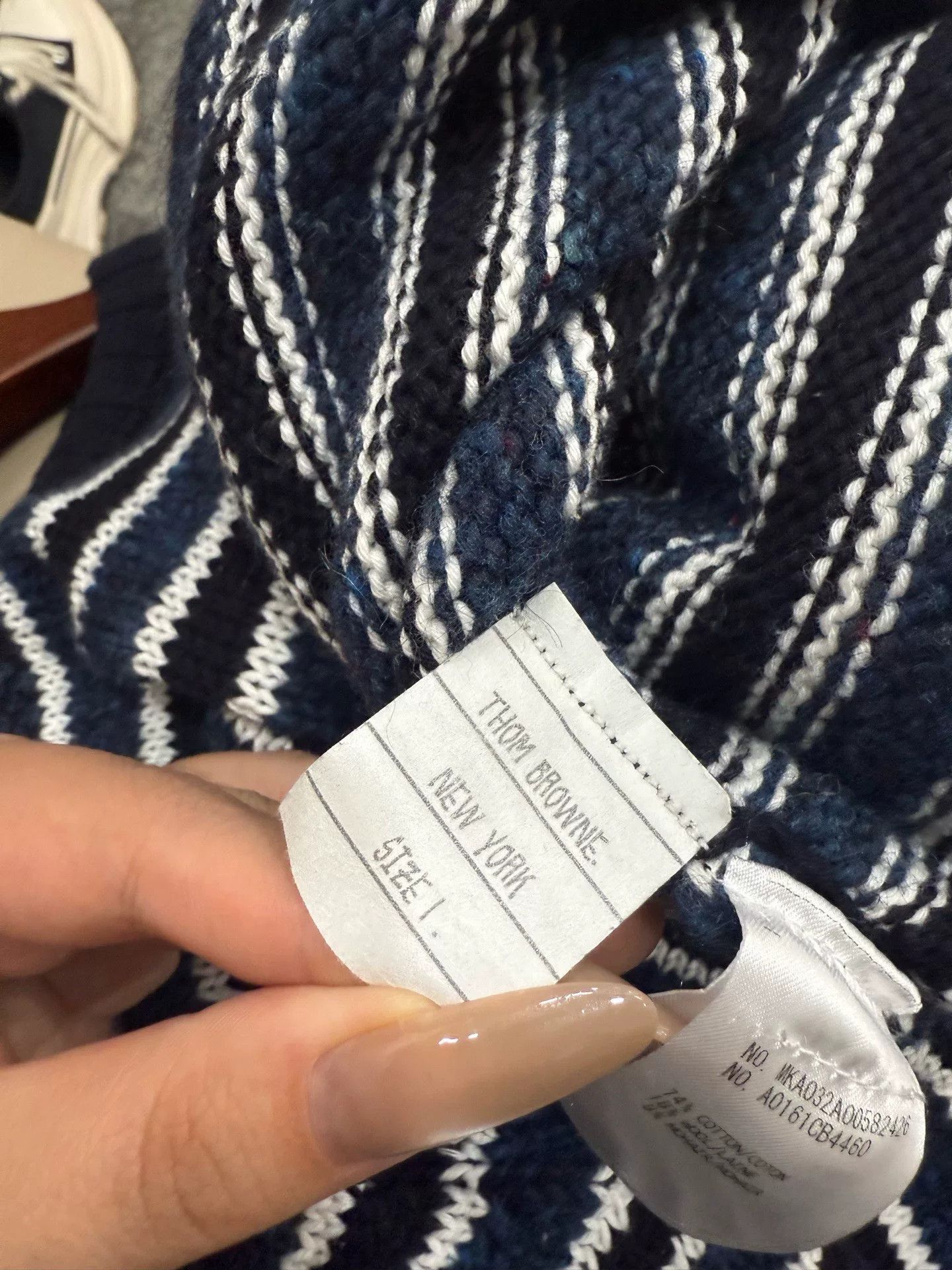 Thom Browne Thom Browne Striped Logo Sweater Size US L / EU 52-54 / 3 - 9 Thumbnail