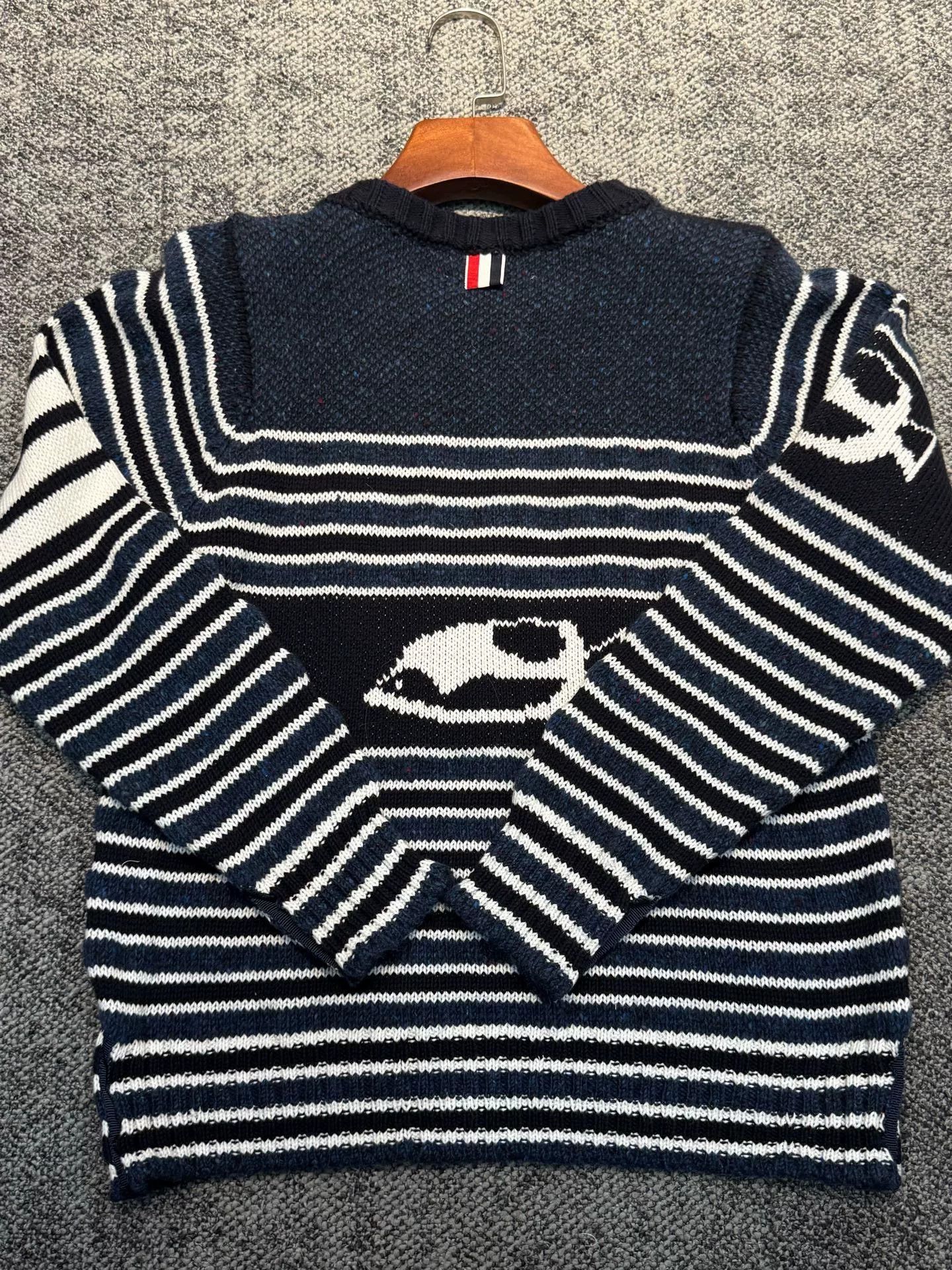 Thom Browne Thom Browne Striped Logo Sweater Size US L / EU 52-54 / 3 - 3 Thumbnail