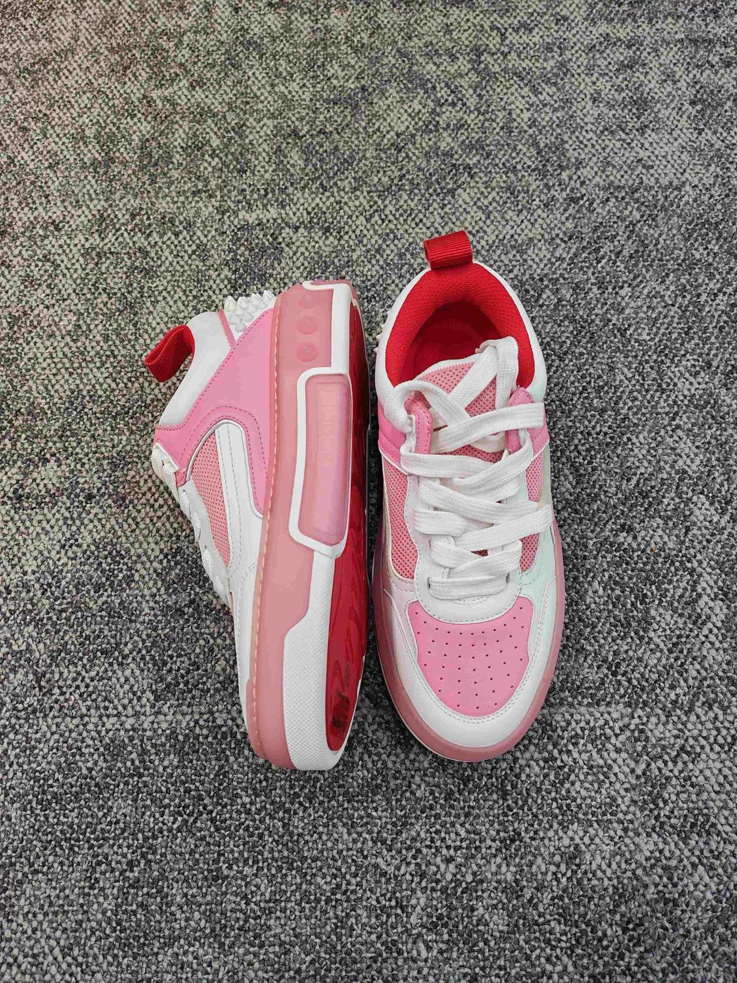 Christian Louboutin Christian Louboutin Red Sole Pink Sneakers Size US 5.5 / IT 35.5 - 3 Thumbnail