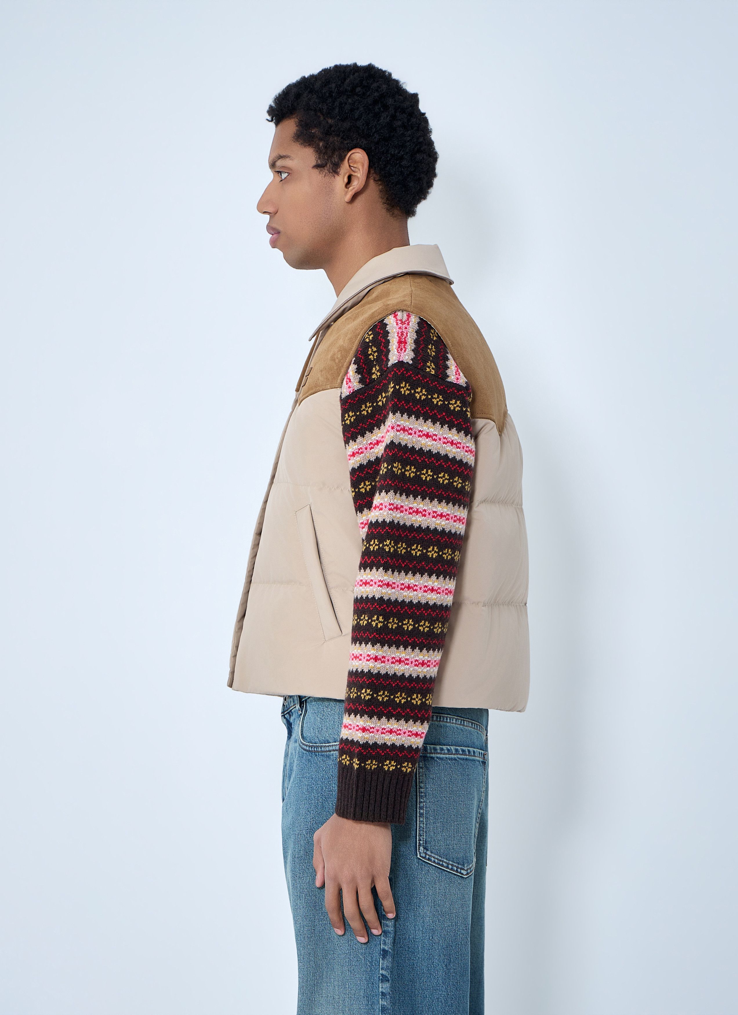 Miu Miu Padded Suede Yoke Vest Size US L / EU 52-54 / 3 - 3 Thumbnail