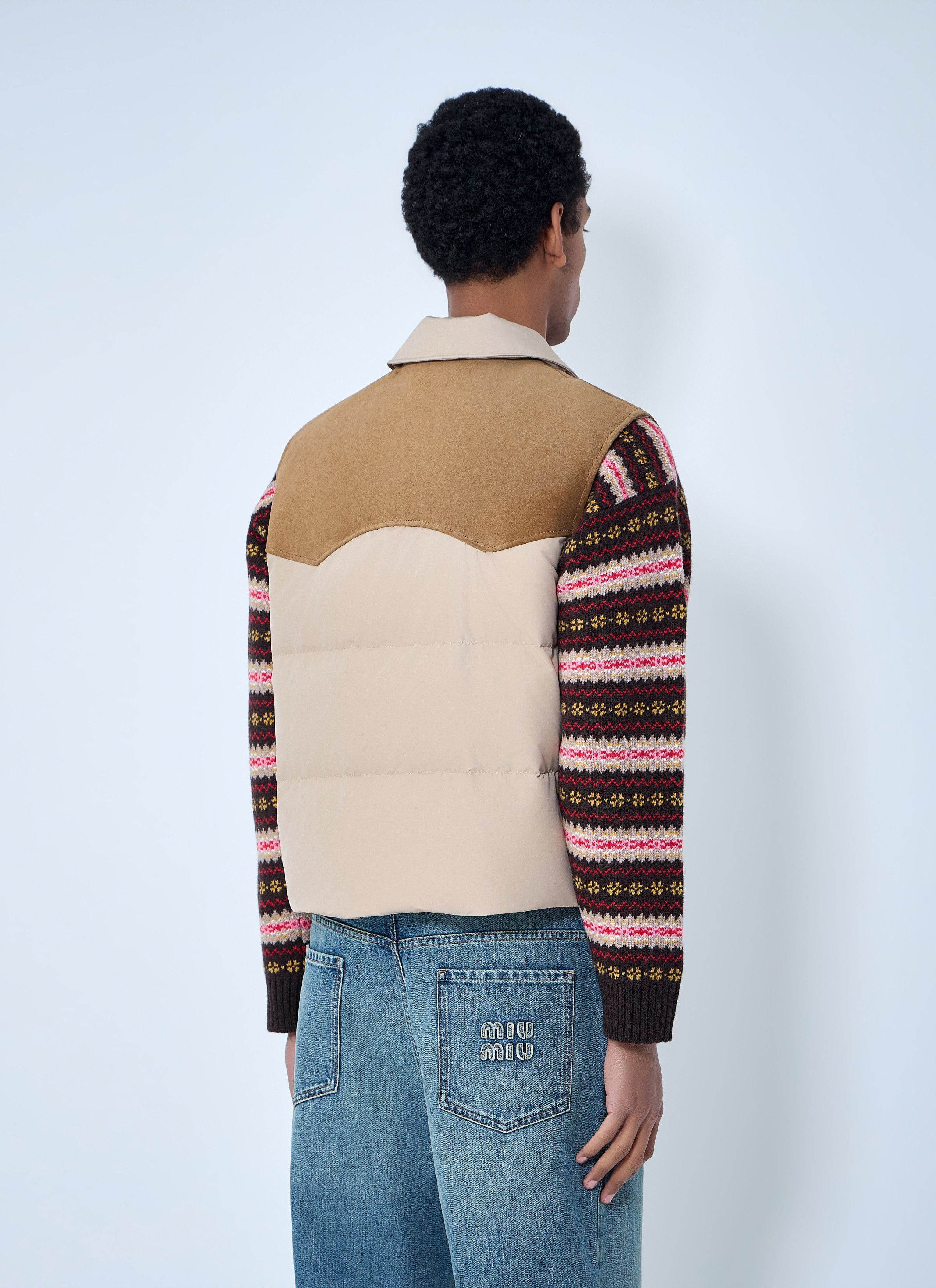 Miu Miu Padded Suede Yoke Vest Size US L / EU 52-54 / 3 - 4 Thumbnail