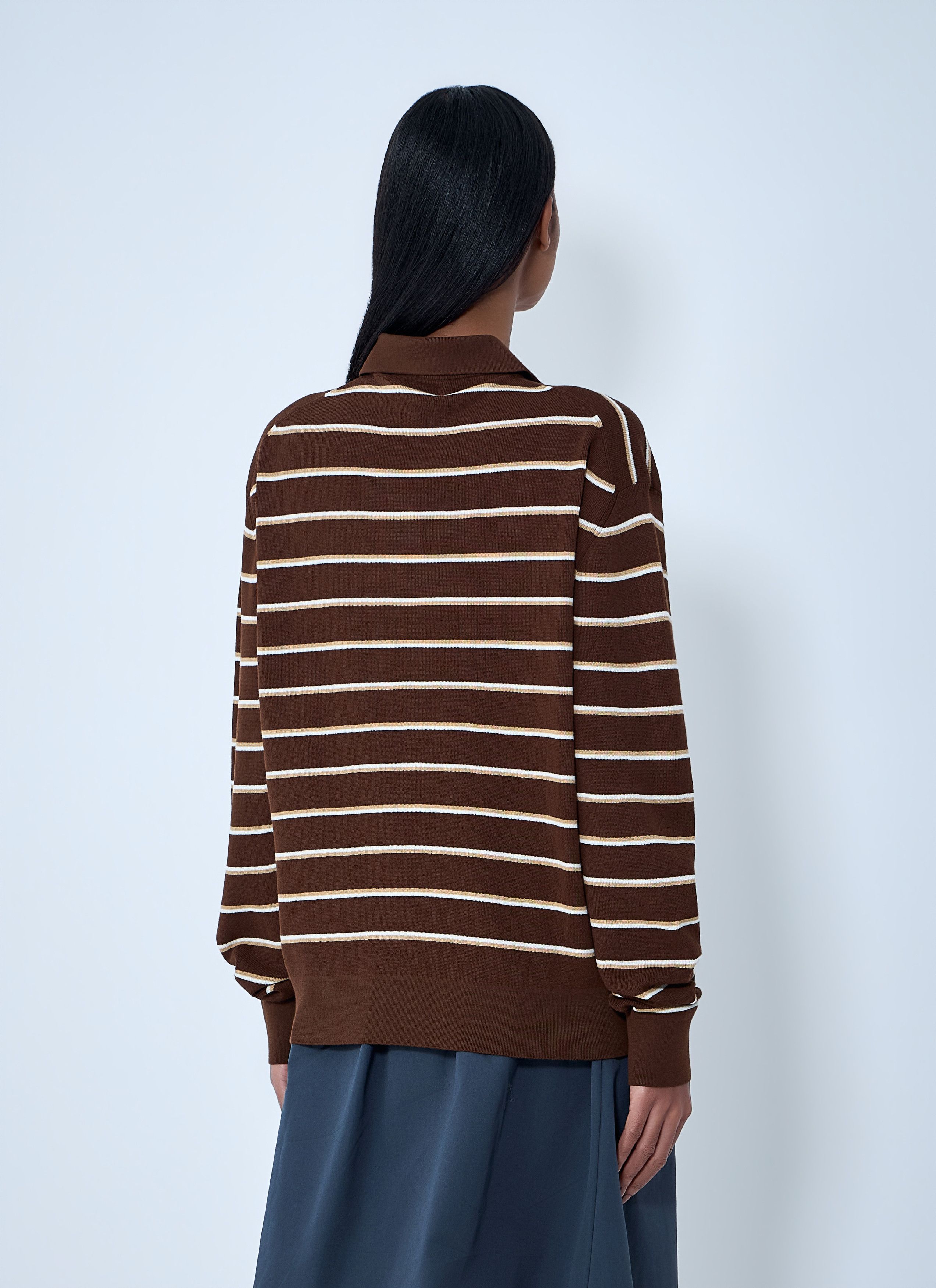 Miu Miu Striped Knit Polo Sweater Size M / US 6-8 / IT 42-44 - 4 Thumbnail