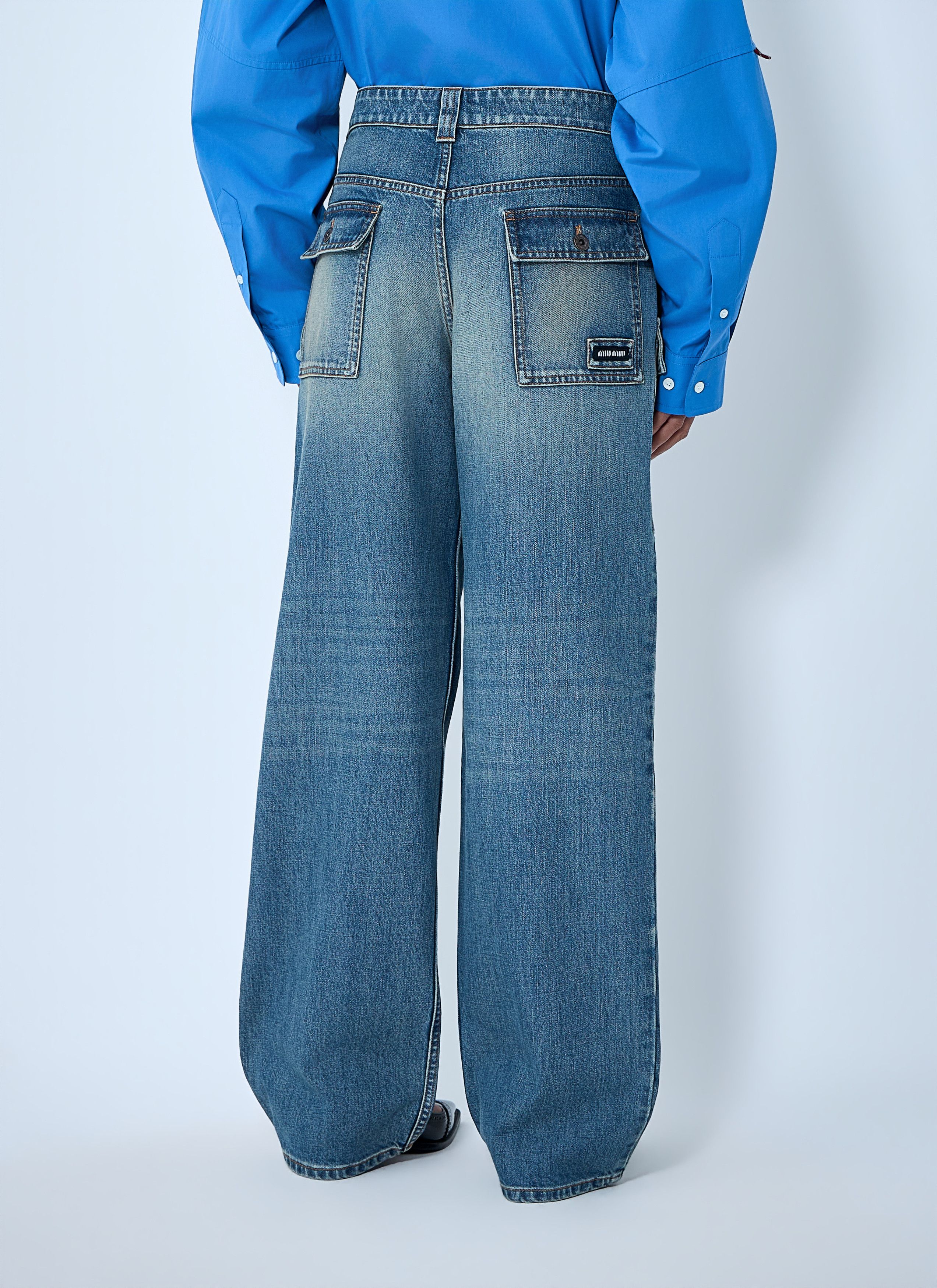 Miu Miu Cargo Denim Jeans Size 28" / US 6 / IT 42 - 4 Thumbnail