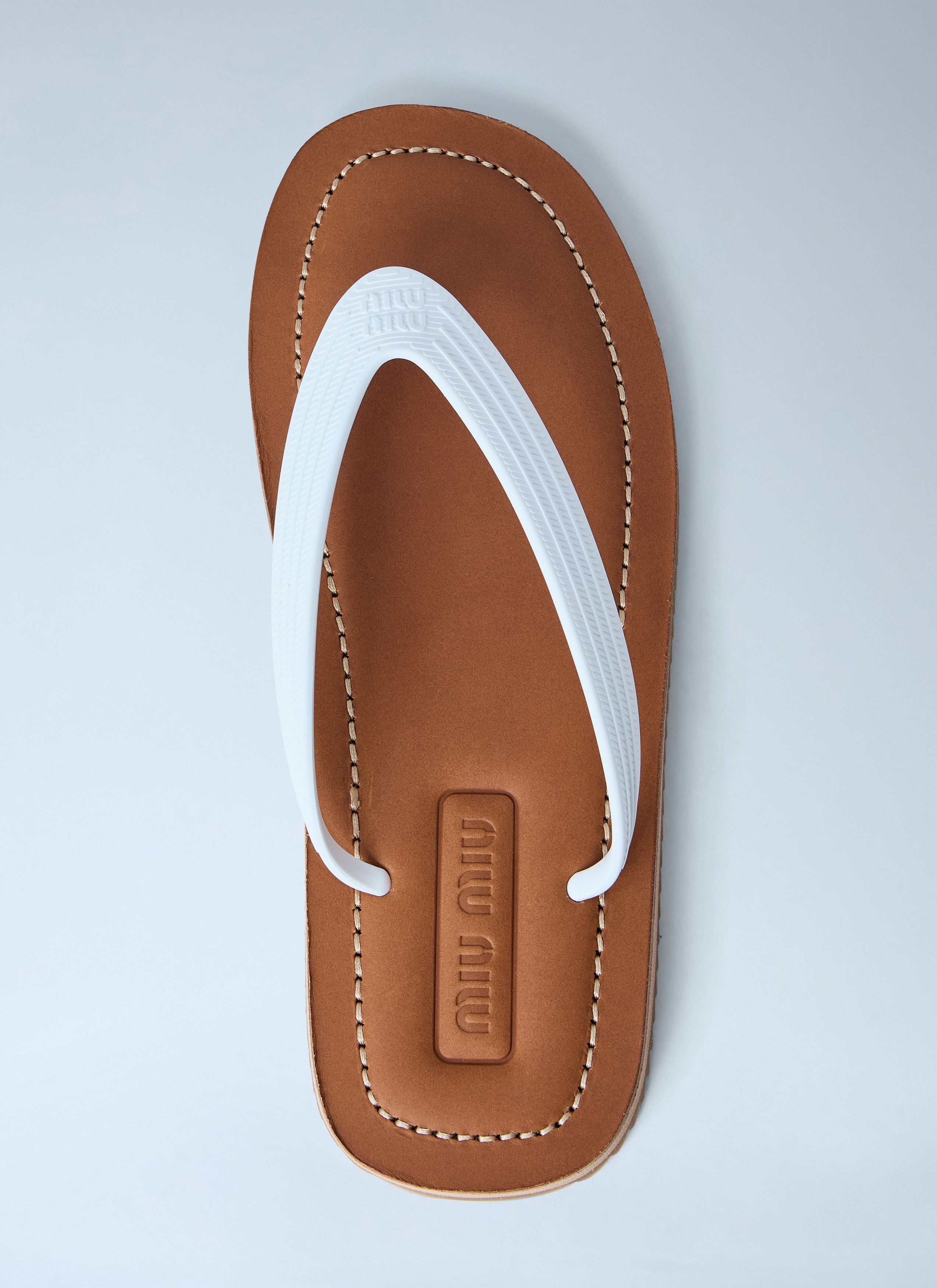 Miu Miu Leather Sole Flip-Flops Size US 6 / IT 36 - 6 Thumbnail