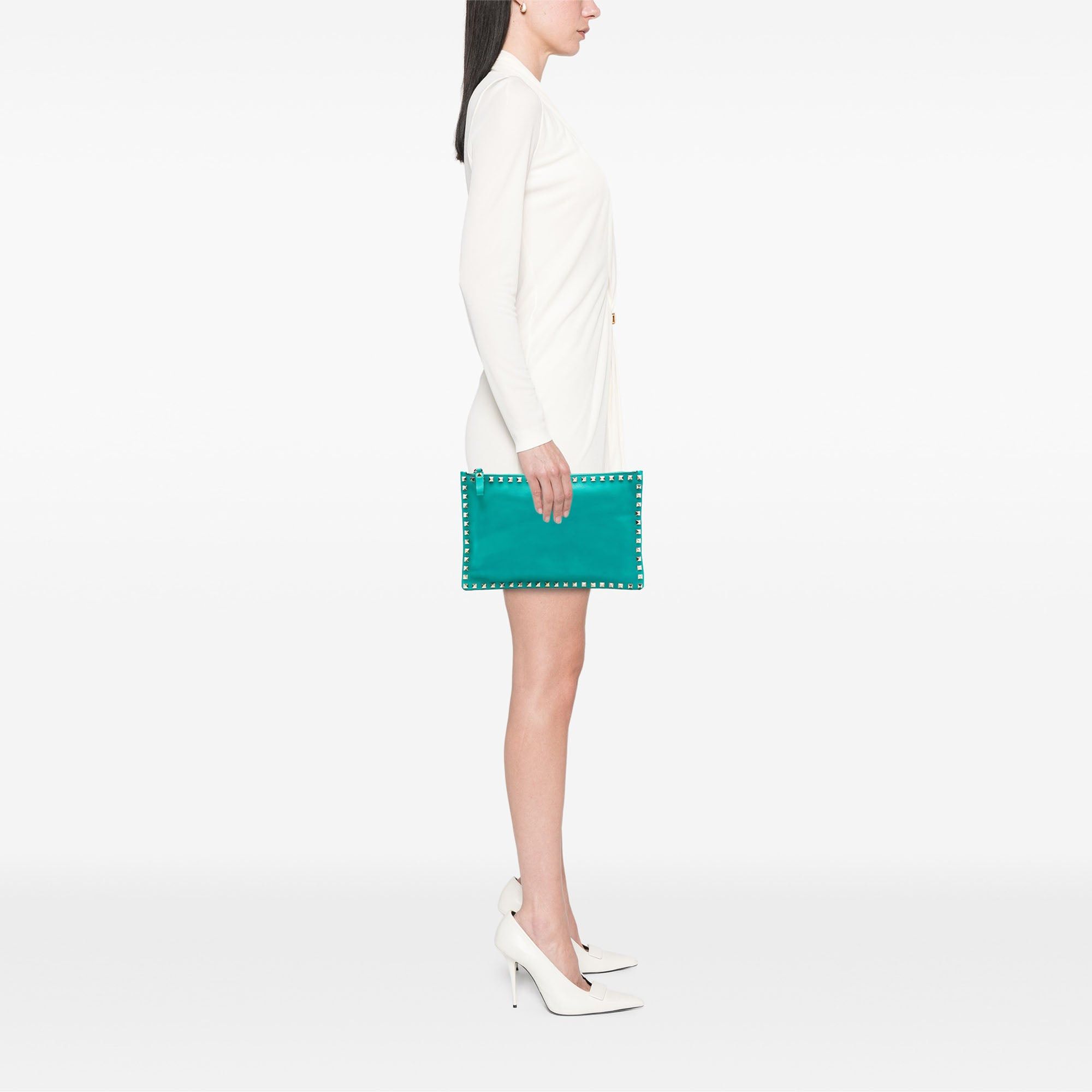 Valentino Leather Rockstud Clutch Size ONE SIZE - 7 Thumbnail