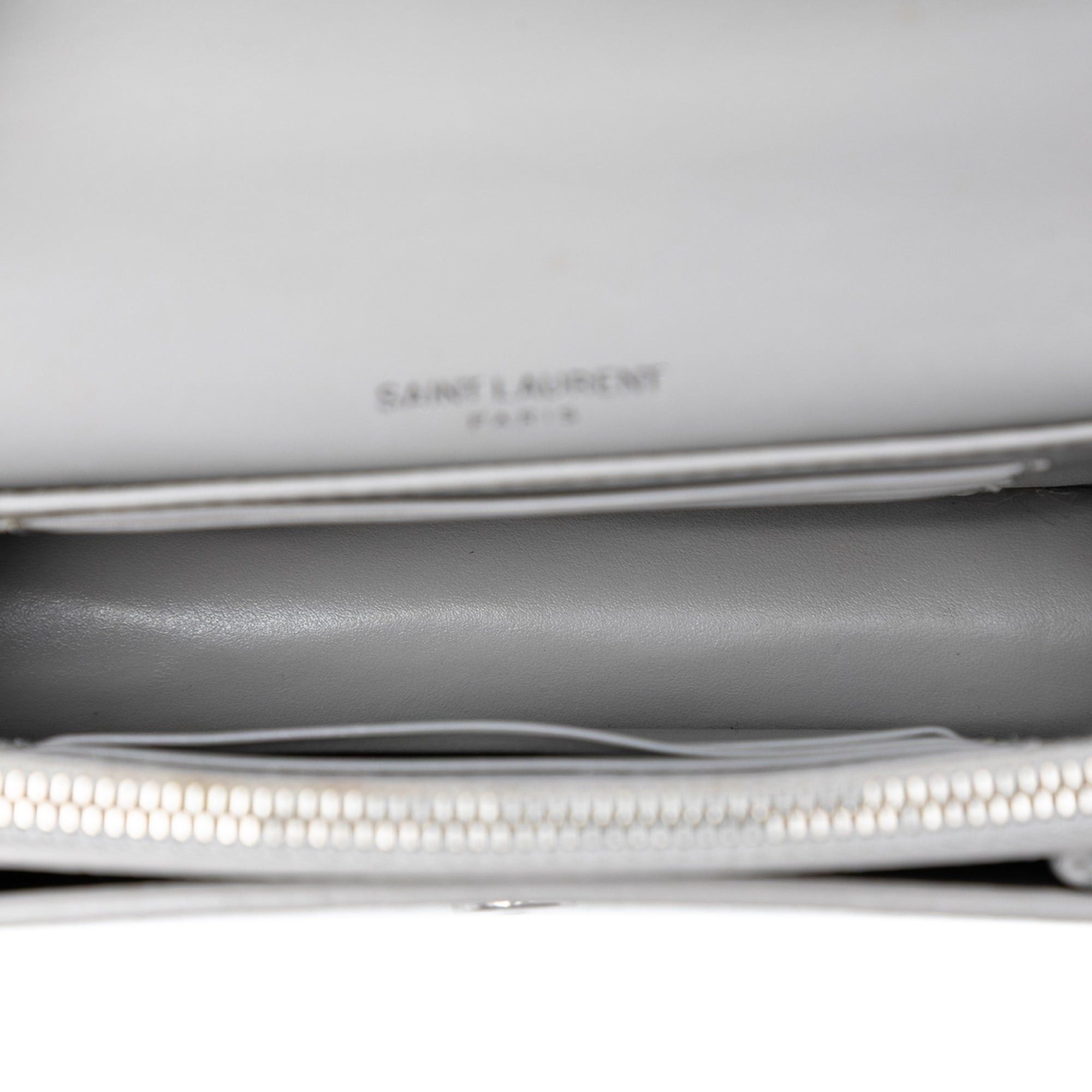 Saint Laurent Paris Mini Croc Embossed Leather Monogram Sunset Wallet on Chain Size ONE SIZE - 4 Thumbnail