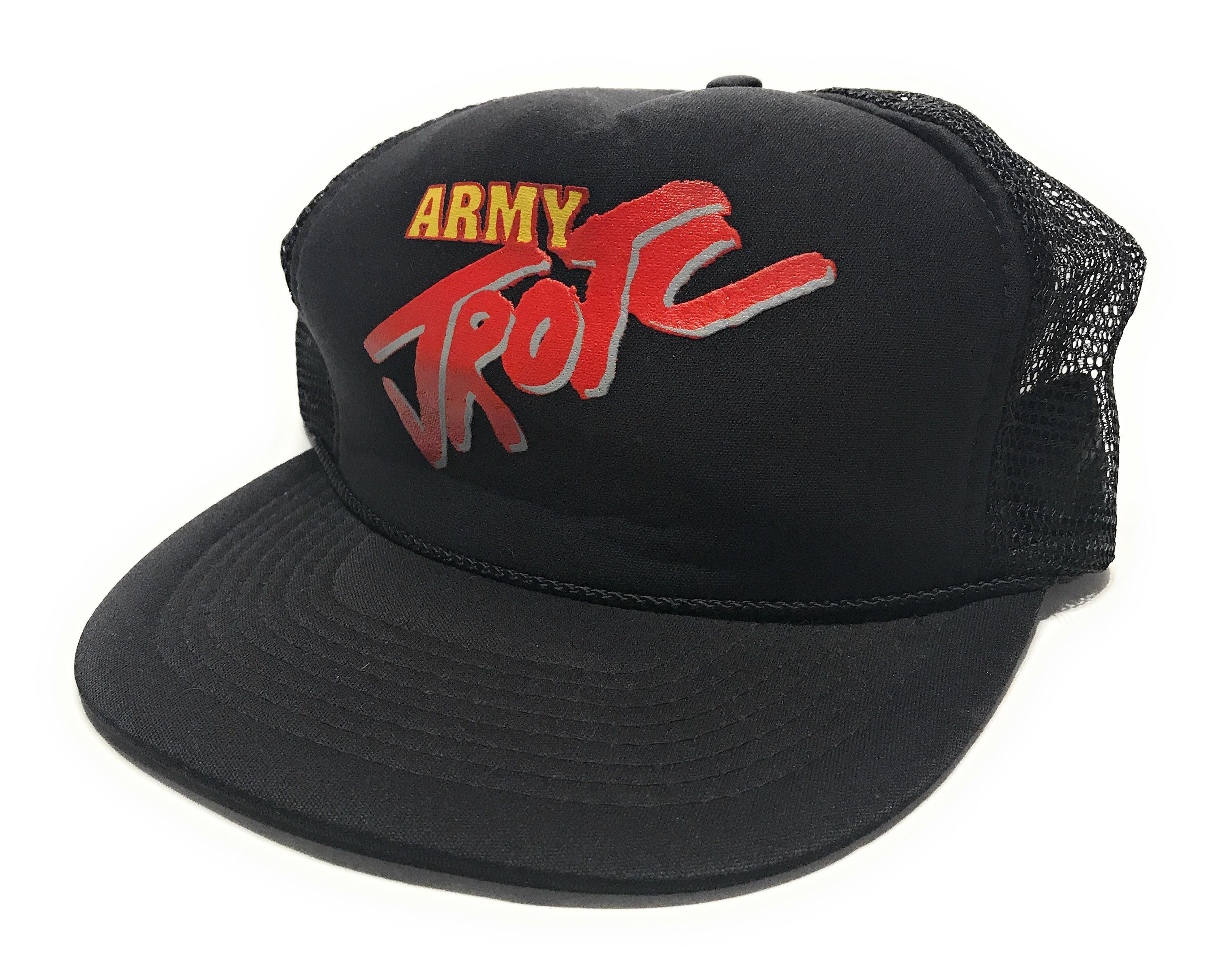 Vintage 80s Army JROTC Black Snapback Mesh Cobra Caps Trucker Hat | Grailed