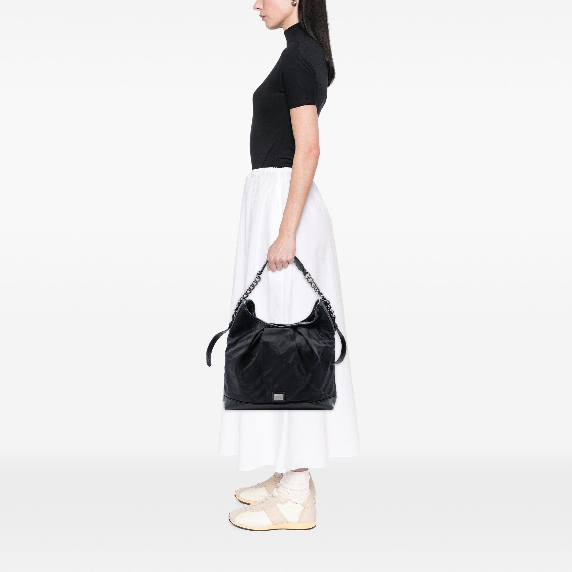 Burberry Tonal Check Nylon Shoulder Bag Size ONE SIZE - 7 Thumbnail