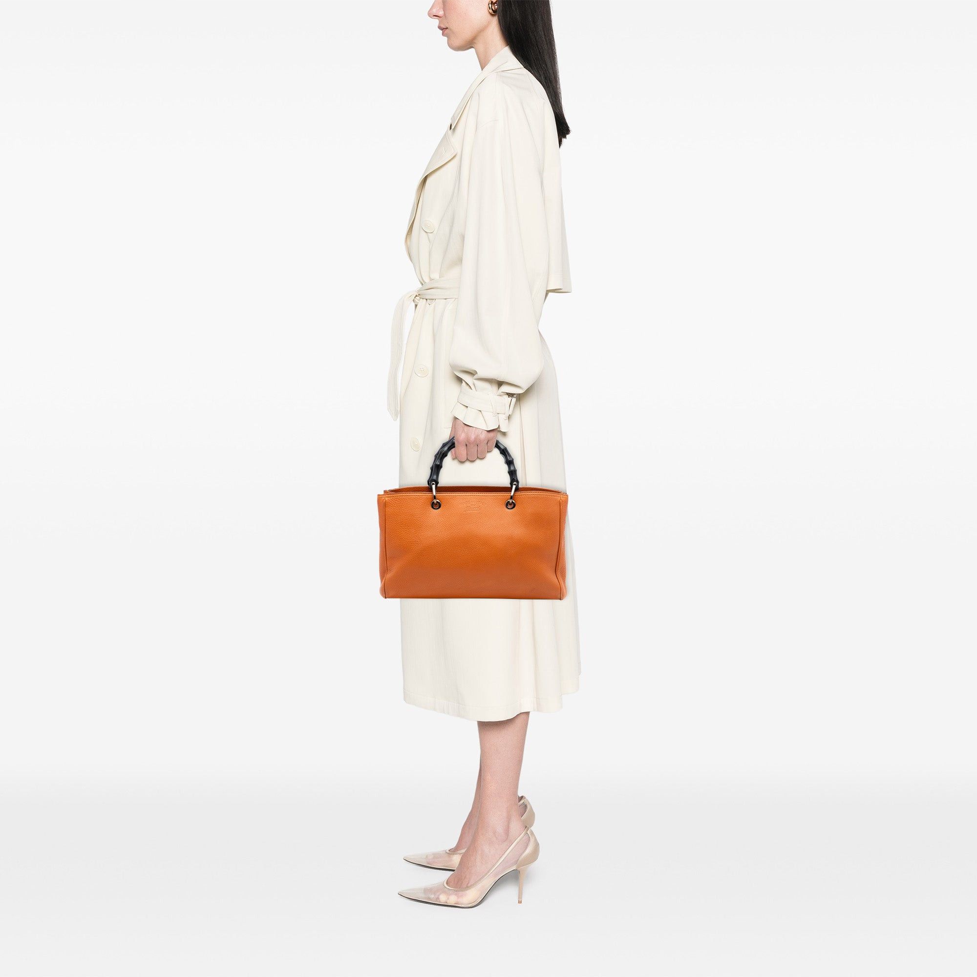 Gucci Medium Calfskin Bamboo Shopper Satchel Size ONE SIZE - 7 Thumbnail