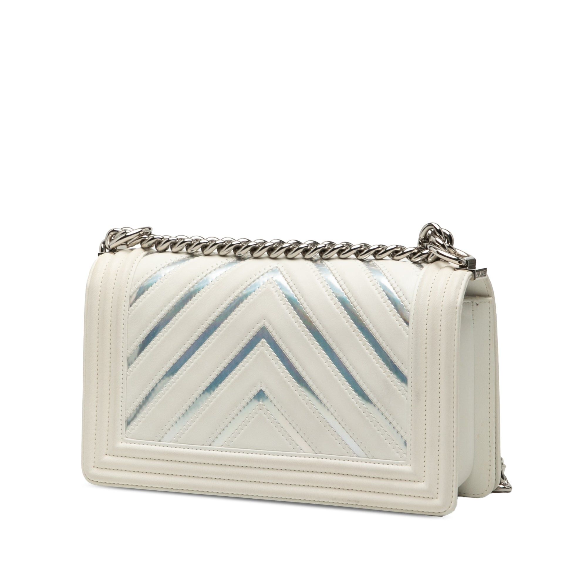 Chanel Old Medium Chevron Lambskin and Iridescent PVC Boy Flap Size ONE SIZE - 2 Thumbnail