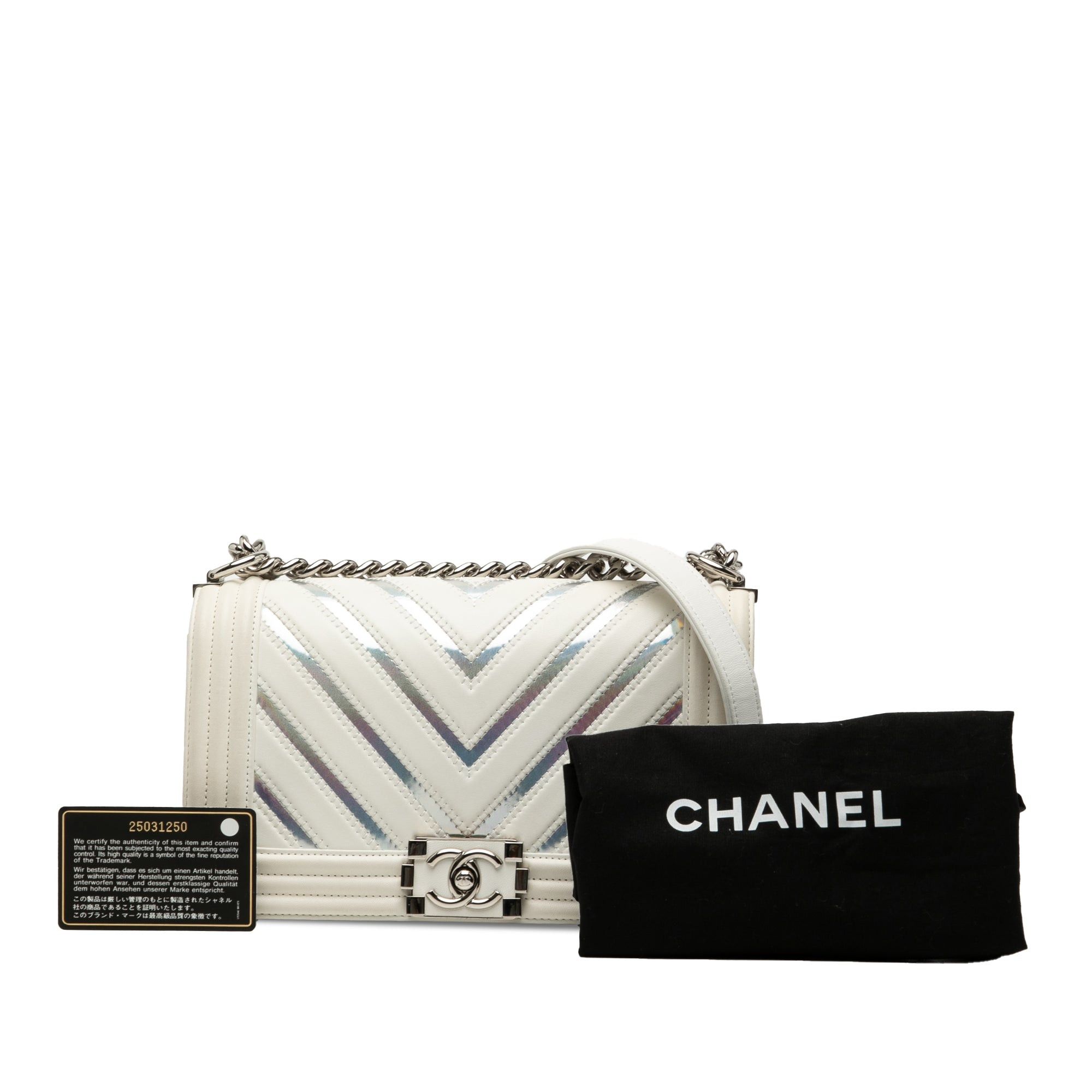 Chanel Old Medium Chevron Lambskin and Iridescent PVC Boy Flap Size ONE SIZE - 8 Thumbnail