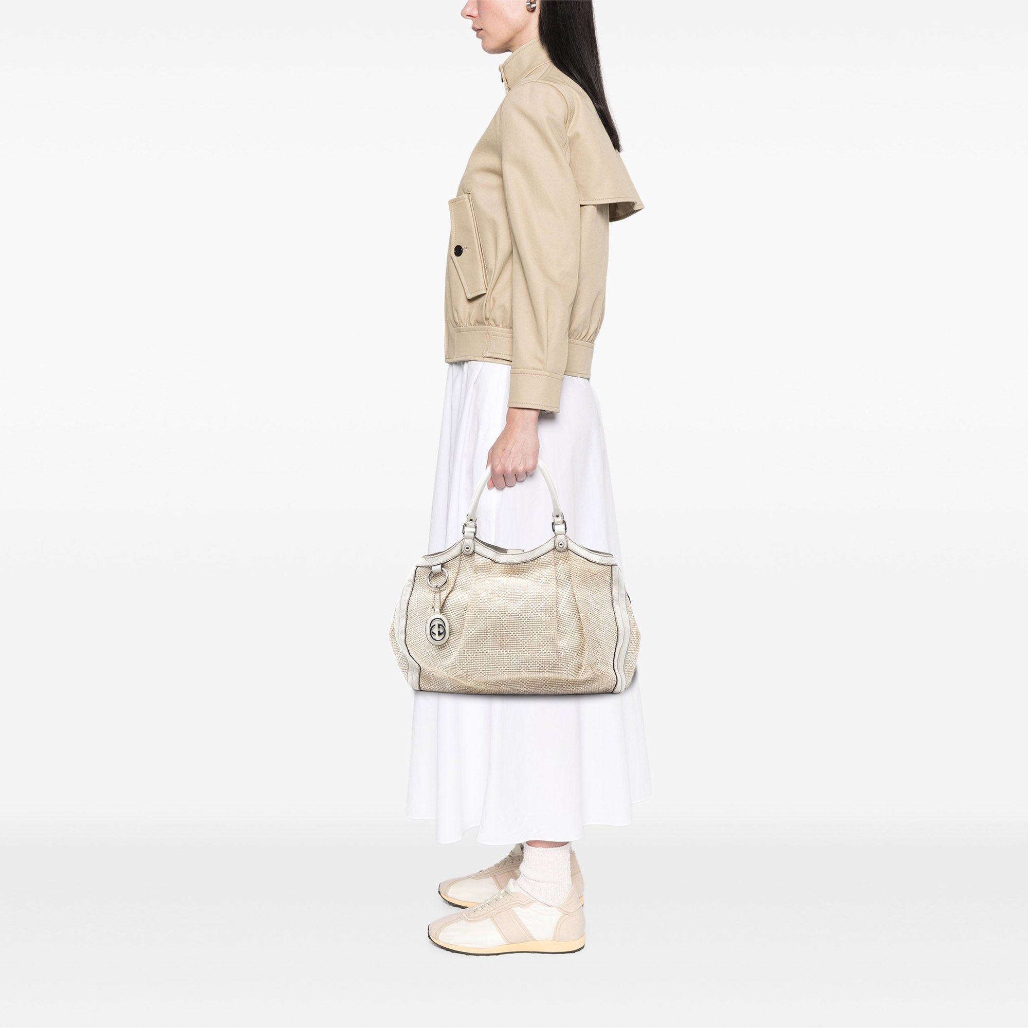 Gucci Large Diamante Raffia Sukey Tote Size ONE SIZE - 7 Thumbnail