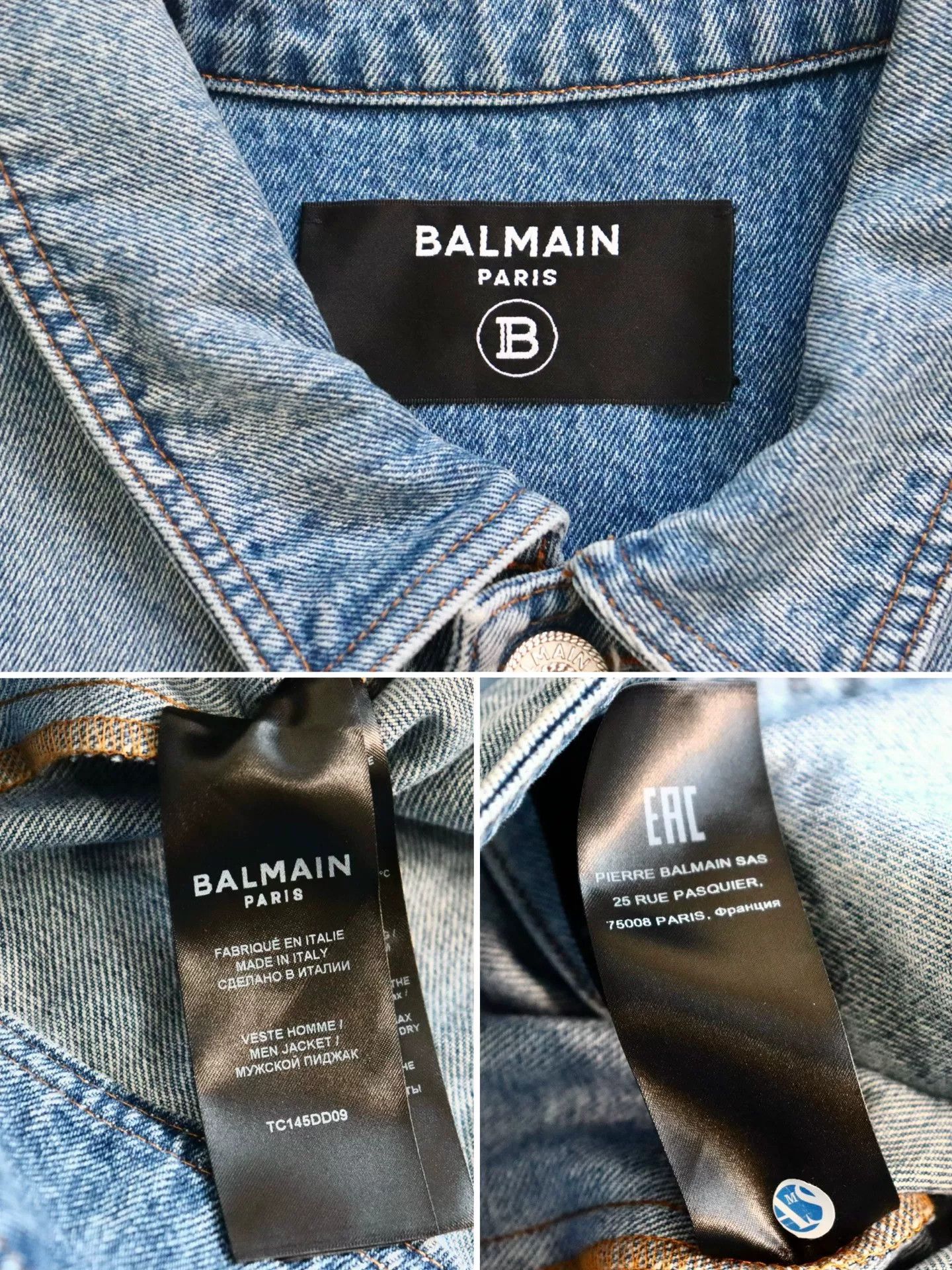 Balmain Balmain 23ss Relief Logo Denim Jacket Size US M / EU 48-50 / 2 - 9 Thumbnail