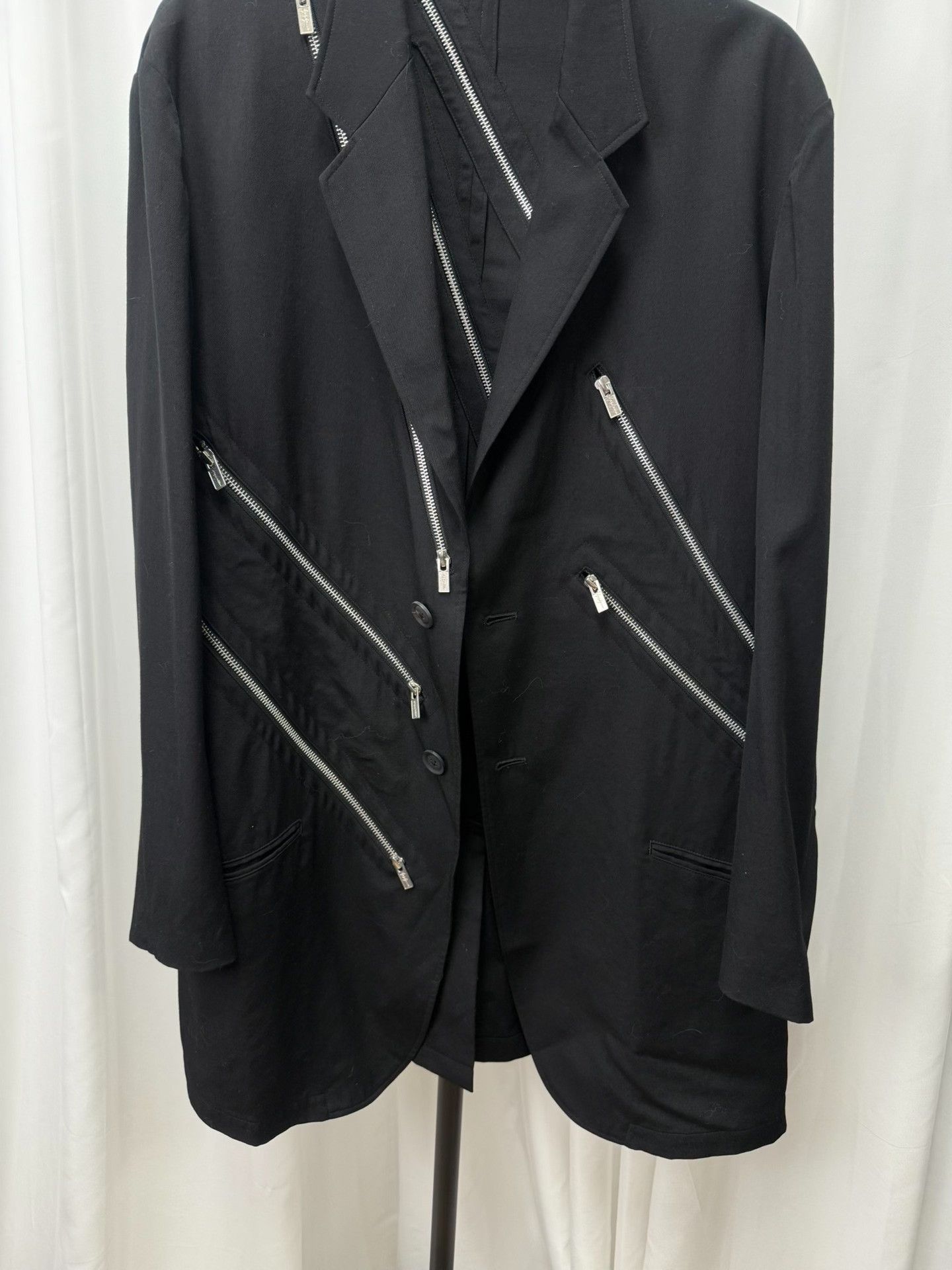 Yohji Yamamoto Yohji Yamamoto Pour Homme Zip Wool Blazer Size US L / EU 52-54 / 3 - 3 Thumbnail