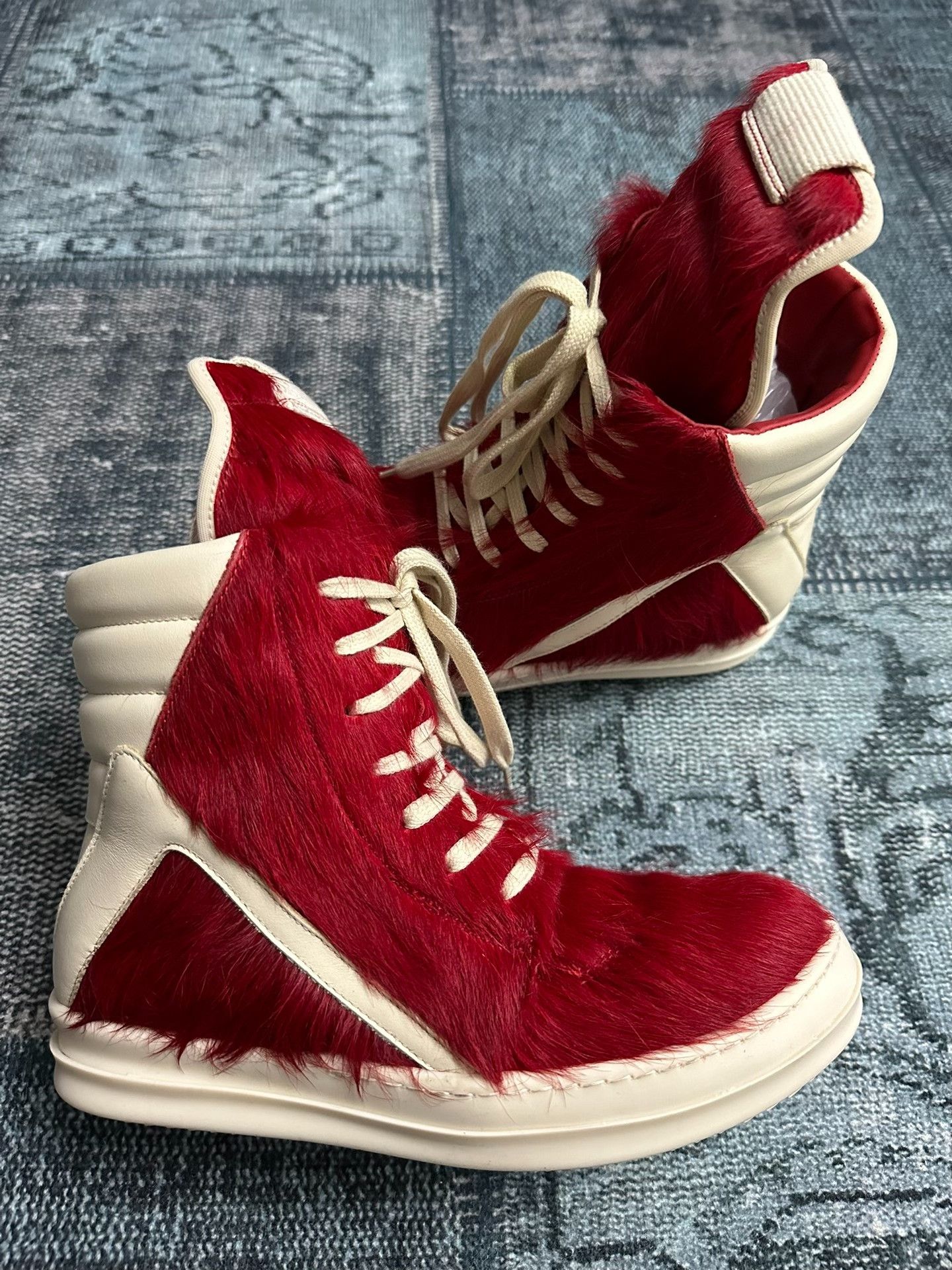 Rick Owens Rick Owens Red Horsehair Inverted Triangle 37 Size US 6 / IT 36 - 3 Thumbnail