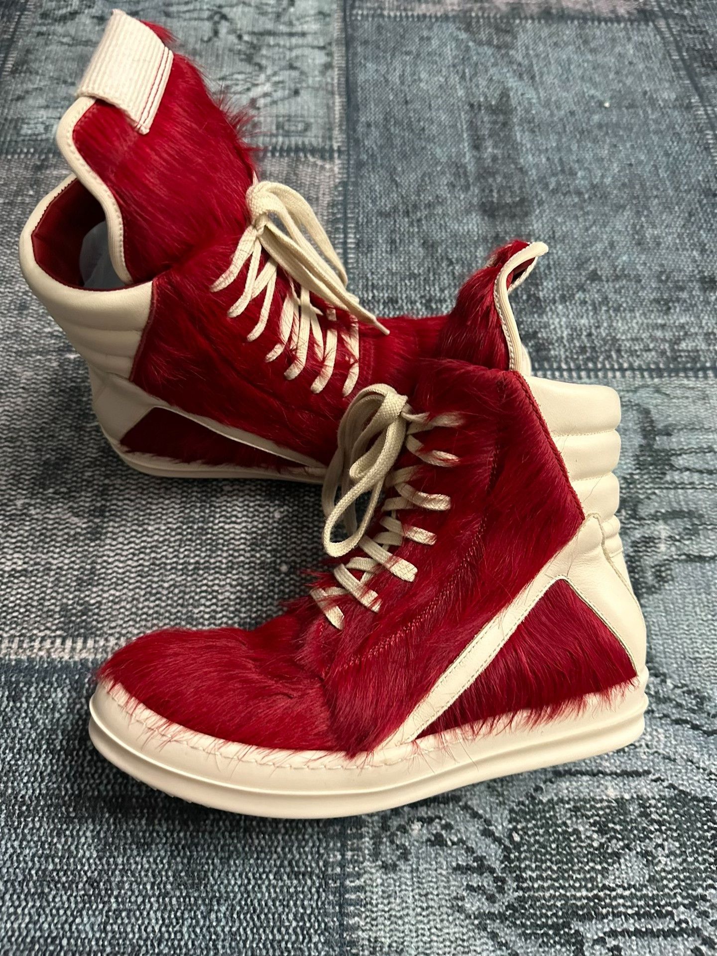 Rick Owens Rick Owens Red Horsehair Inverted Triangle 37 Size US 6 / IT 36 - 4 Thumbnail