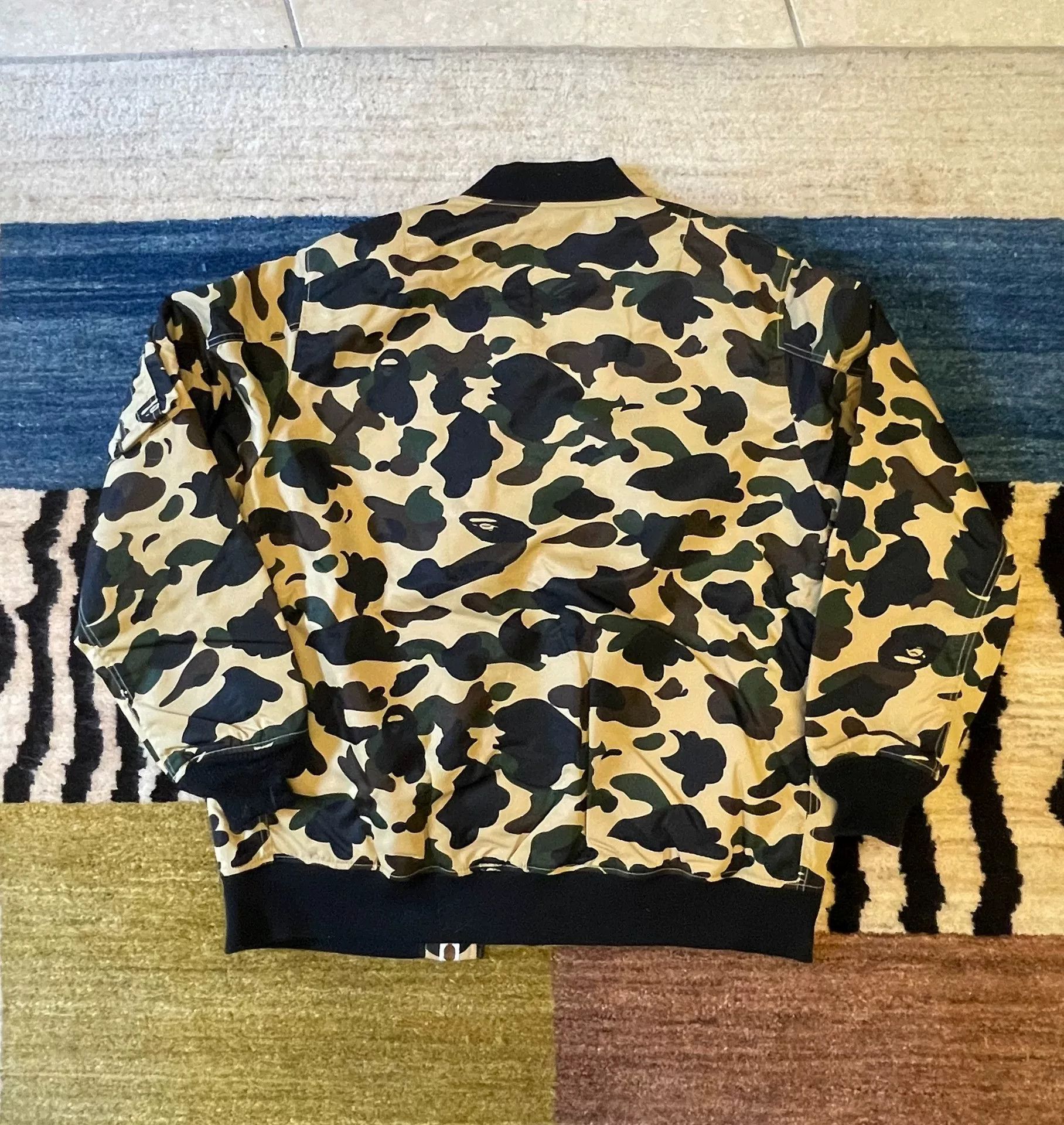 Bape Bape Yellow Camo Flight Jacket Size US XXL / EU 58 / 5 - 4 Thumbnail