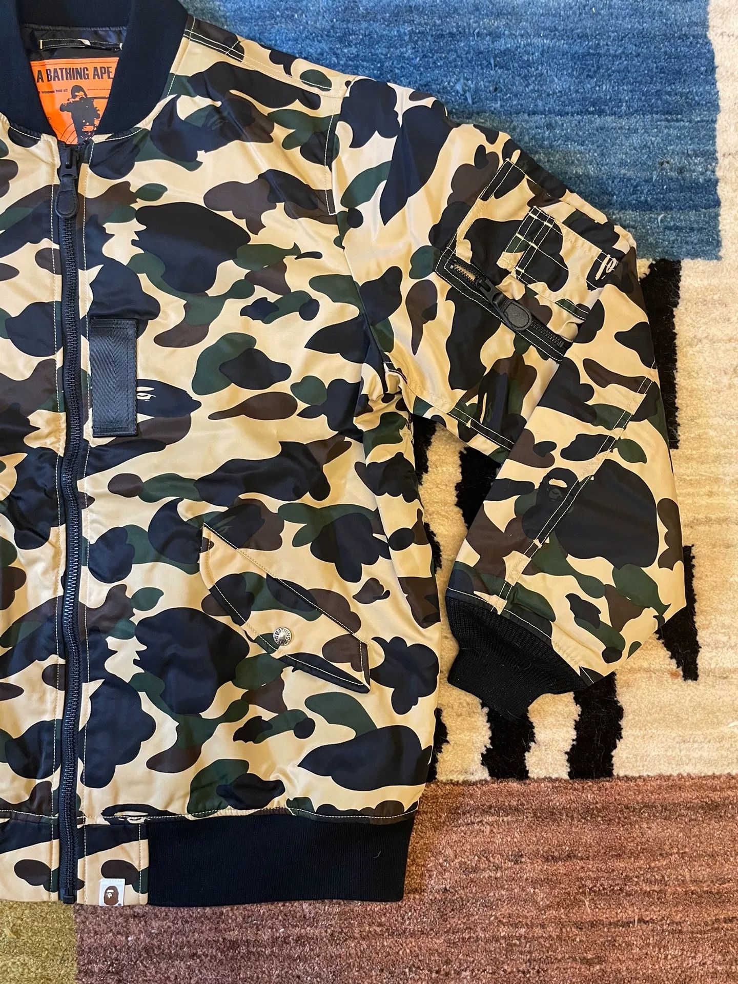 Bape Bape Yellow Camo Flight Jacket Size US XXL / EU 58 / 5 - 3 Thumbnail