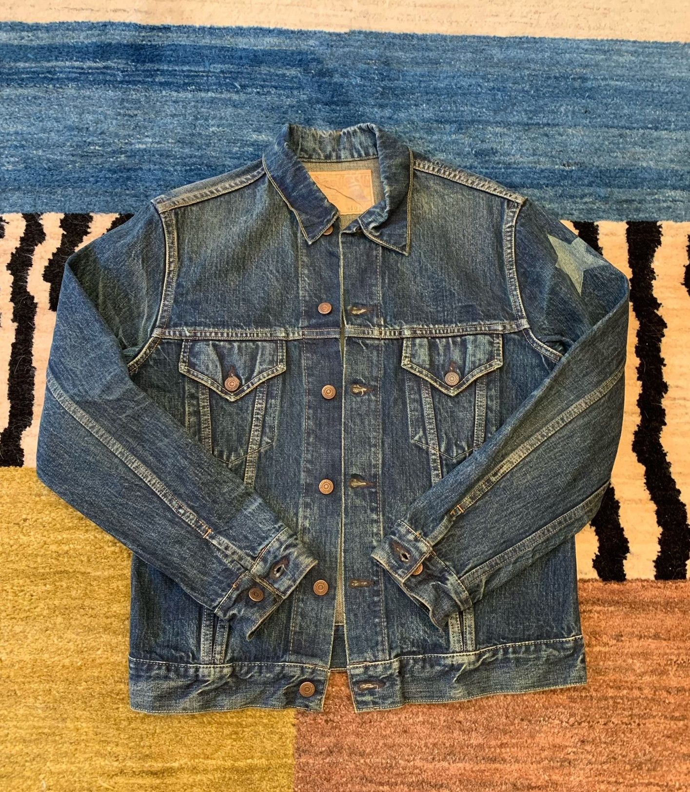 Sugar Cane Sugar Cane 901 Washed Denim Jacket Size US XXS / EU 40 - 2 Thumbnail