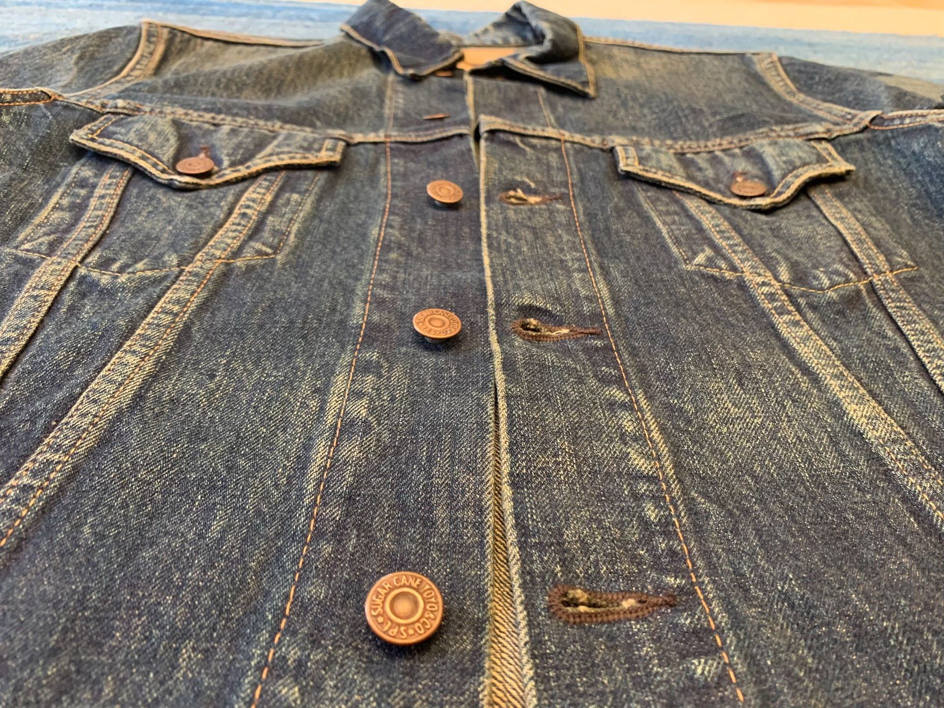 Sugar Cane Sugar Cane 901 Washed Denim Jacket Size US XXS / EU 40 - 3 Thumbnail