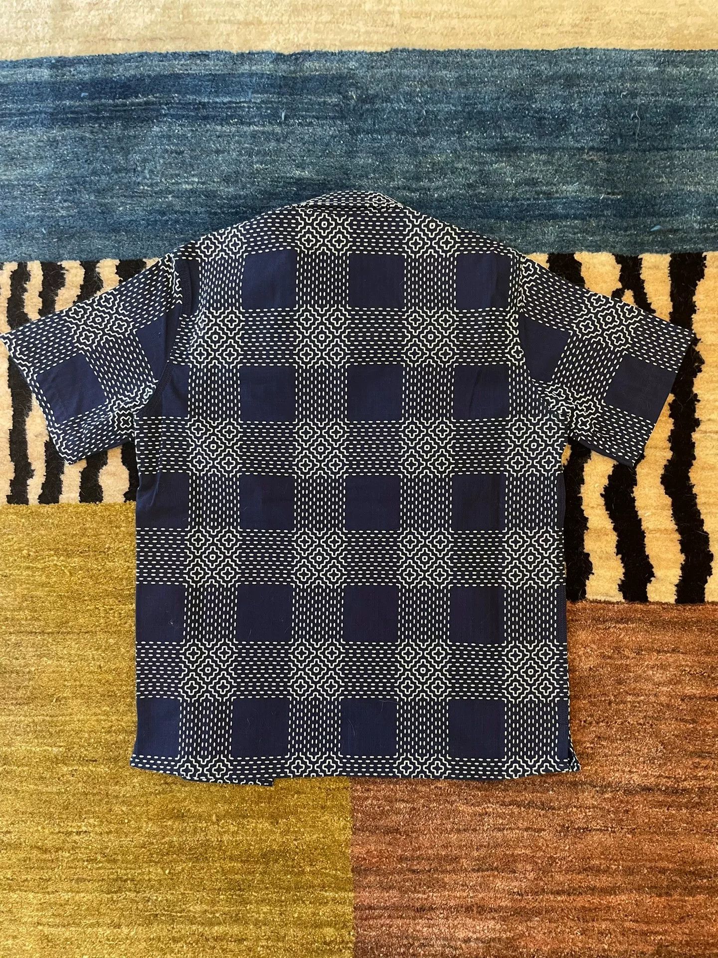 Rogue Territory RGT Indigo Sashiko Check Patchwork Shirt Size US L / EU 52-54 / 3 - 3 Thumbnail