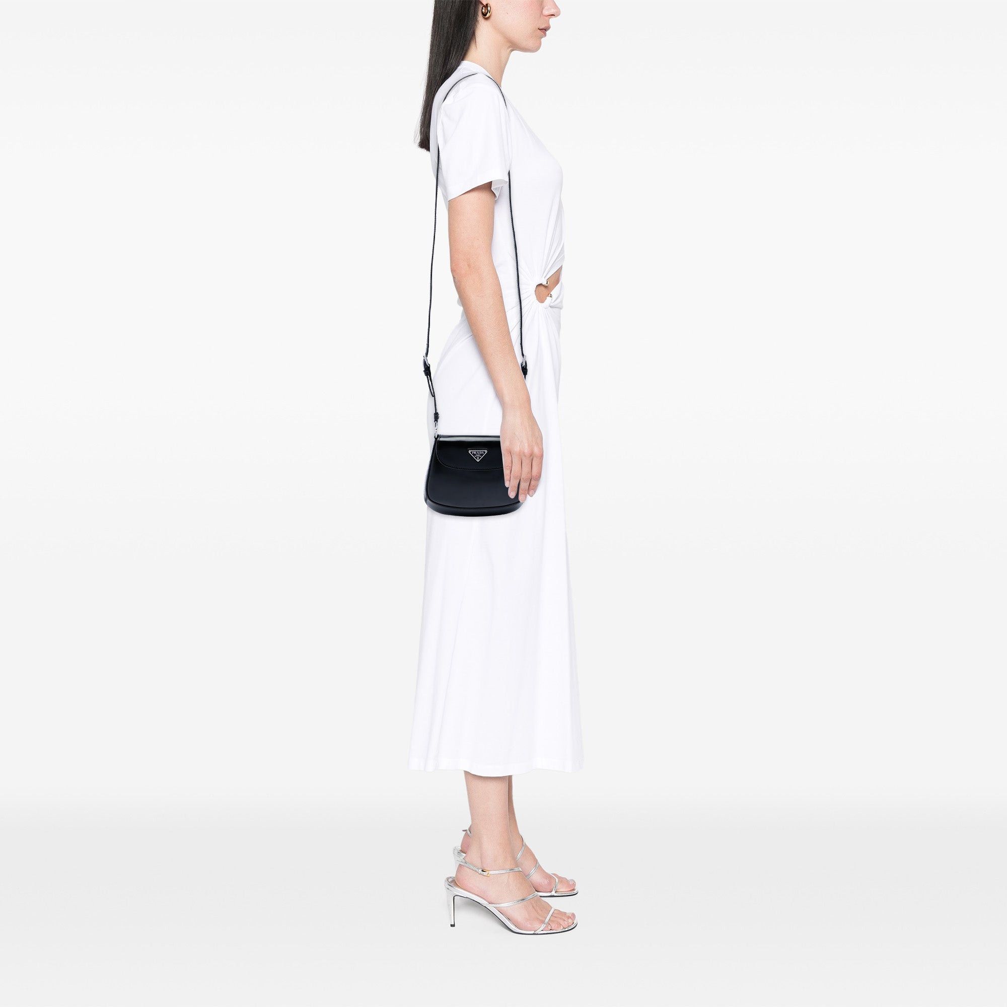 Prada Mini Brushed Leather Cleo Flap Size ONE SIZE - 6 Thumbnail