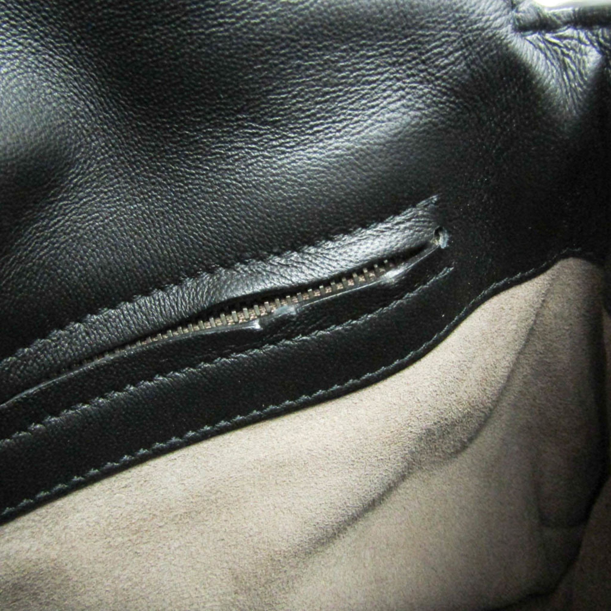 Bottega Veneta Bottega Veneta Intrecciato Women,Men Leather Shoulder Bag Black Size ONE SIZE - 13 Thumbnail