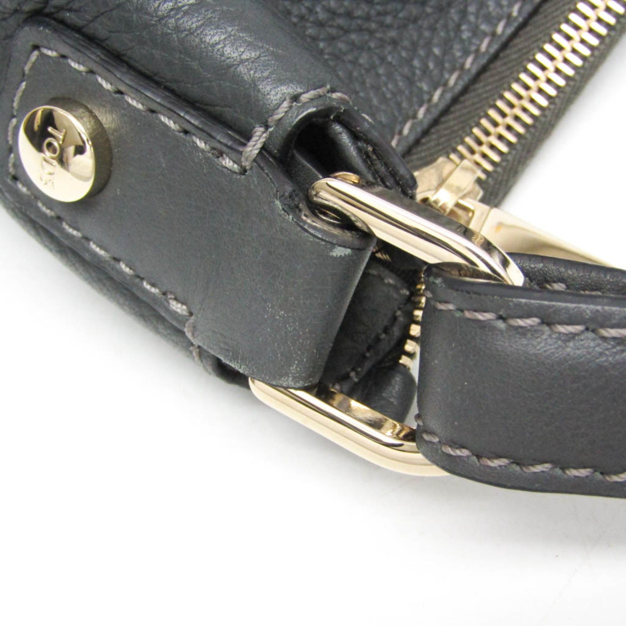 Tod's Tod's 2-way Bag Men,Women Leather Handbag,Shoulder Bag Dark Gray Size ONE SIZE - 11 Thumbnail