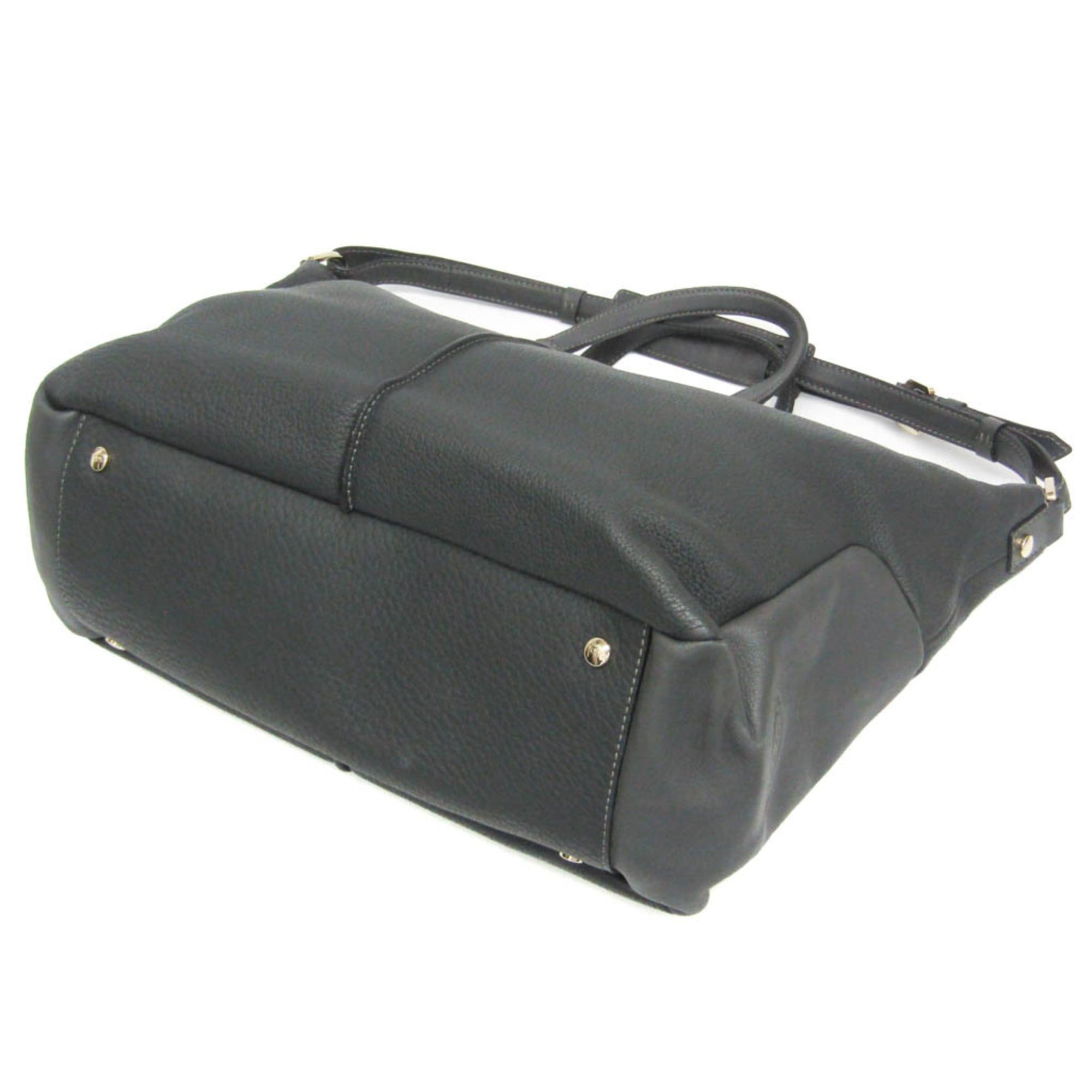 Tod's Tod's 2-way Bag Men,Women Leather Handbag,Shoulder Bag Dark Gray Size ONE SIZE - 2 Thumbnail