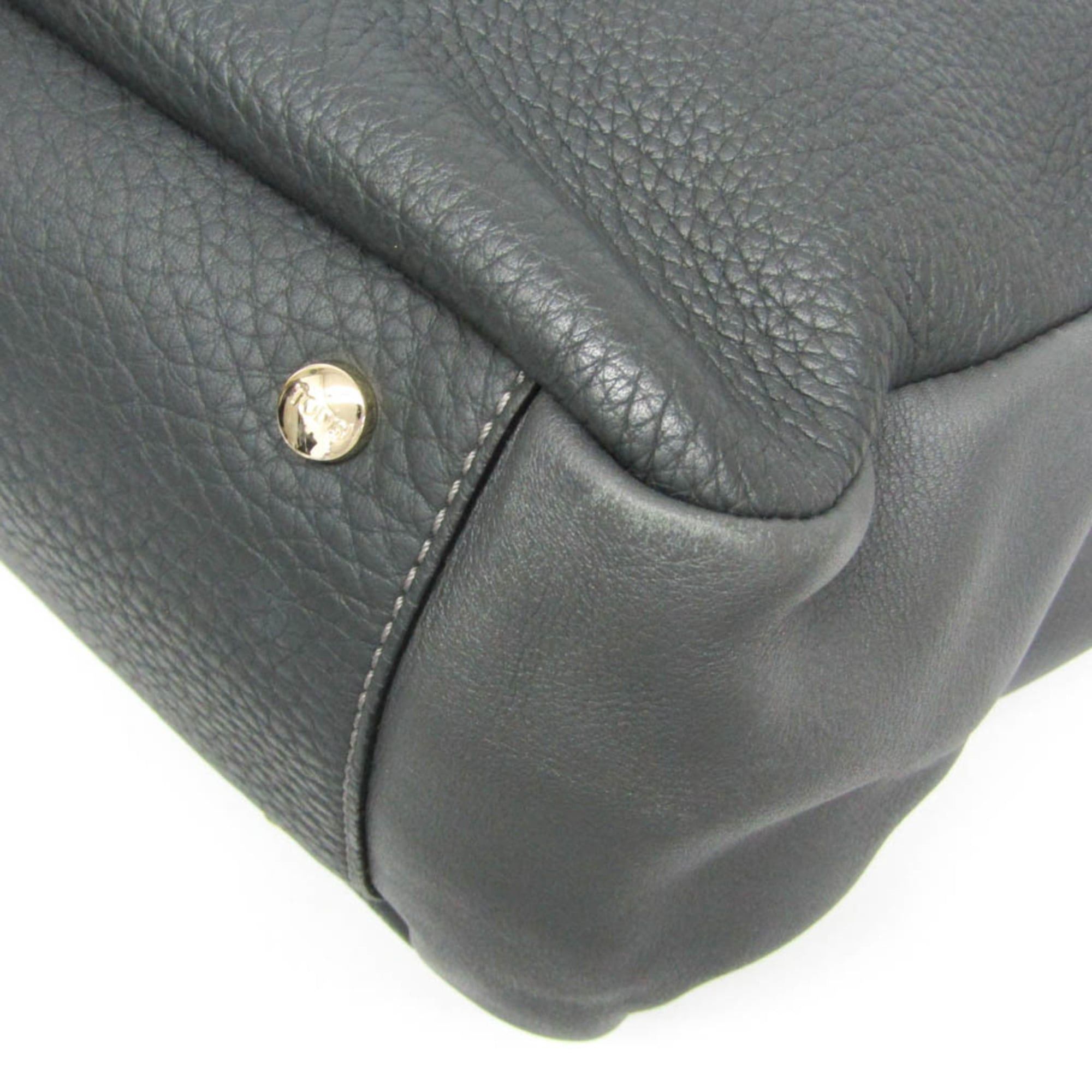 Tod's Tod's 2-way Bag Men,Women Leather Handbag,Shoulder Bag Dark Gray Size ONE SIZE - 5 Thumbnail