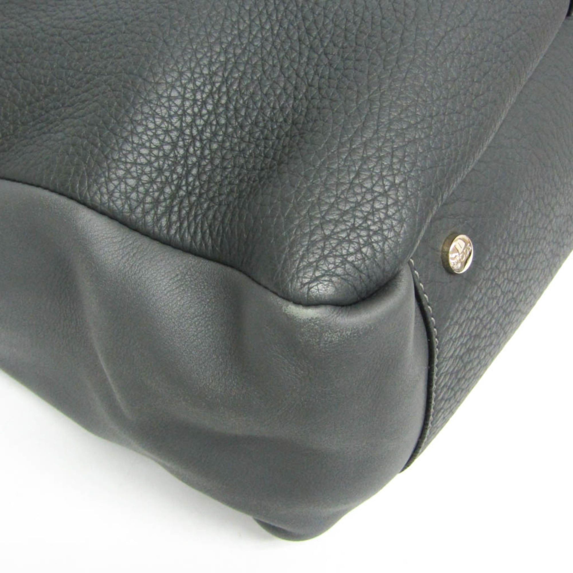 Tod's Tod's 2-way Bag Men,Women Leather Handbag,Shoulder Bag Dark Gray Size ONE SIZE - 4 Thumbnail